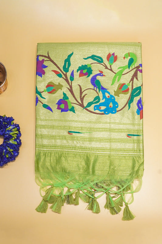 "UTSAV BANARAS 186" Banarasi Green  Peacock Silk Saree