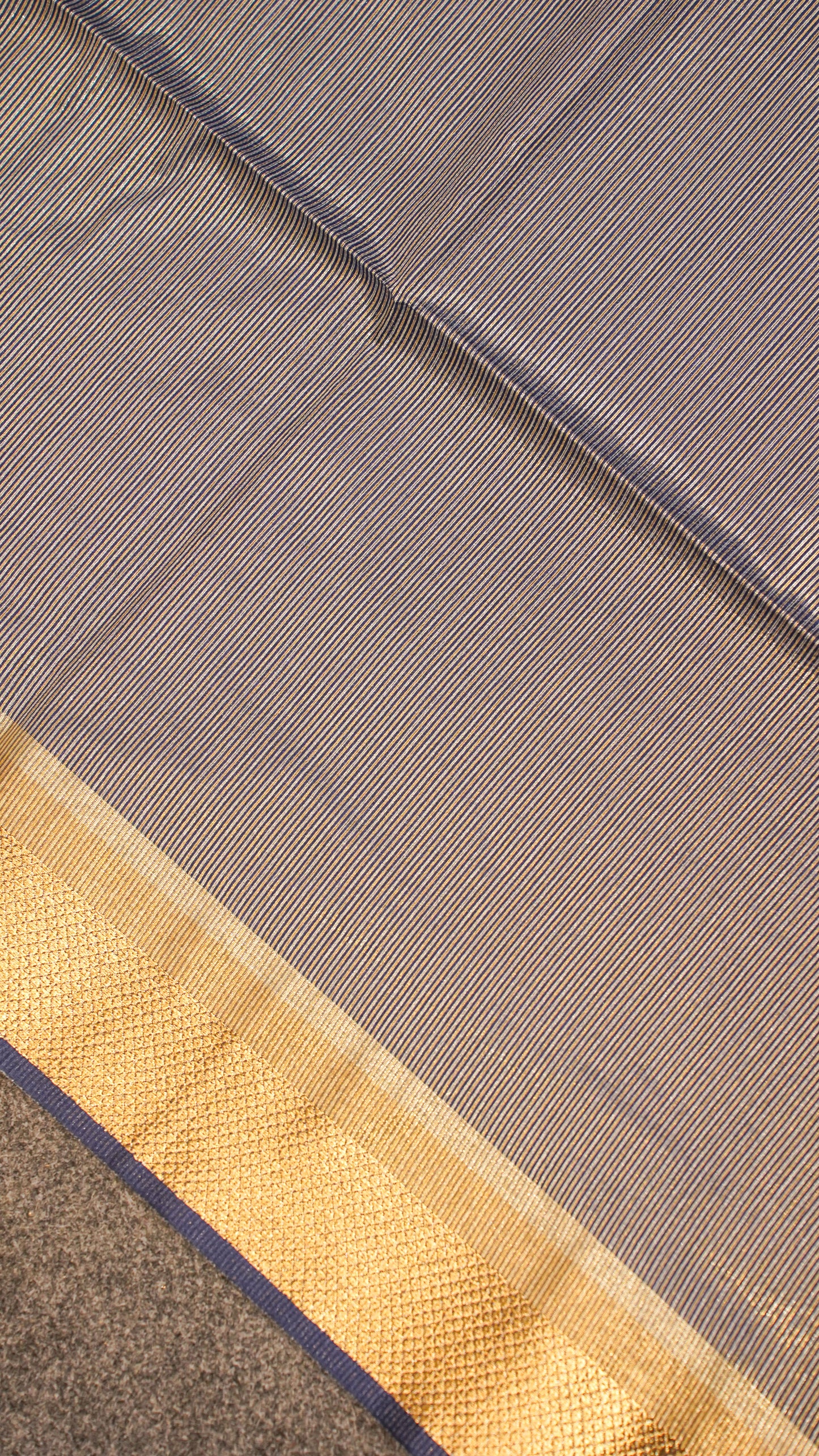"UTSAV BANARAS 123" Banarasi Blue Raw Chanderi Buti Silk Saree