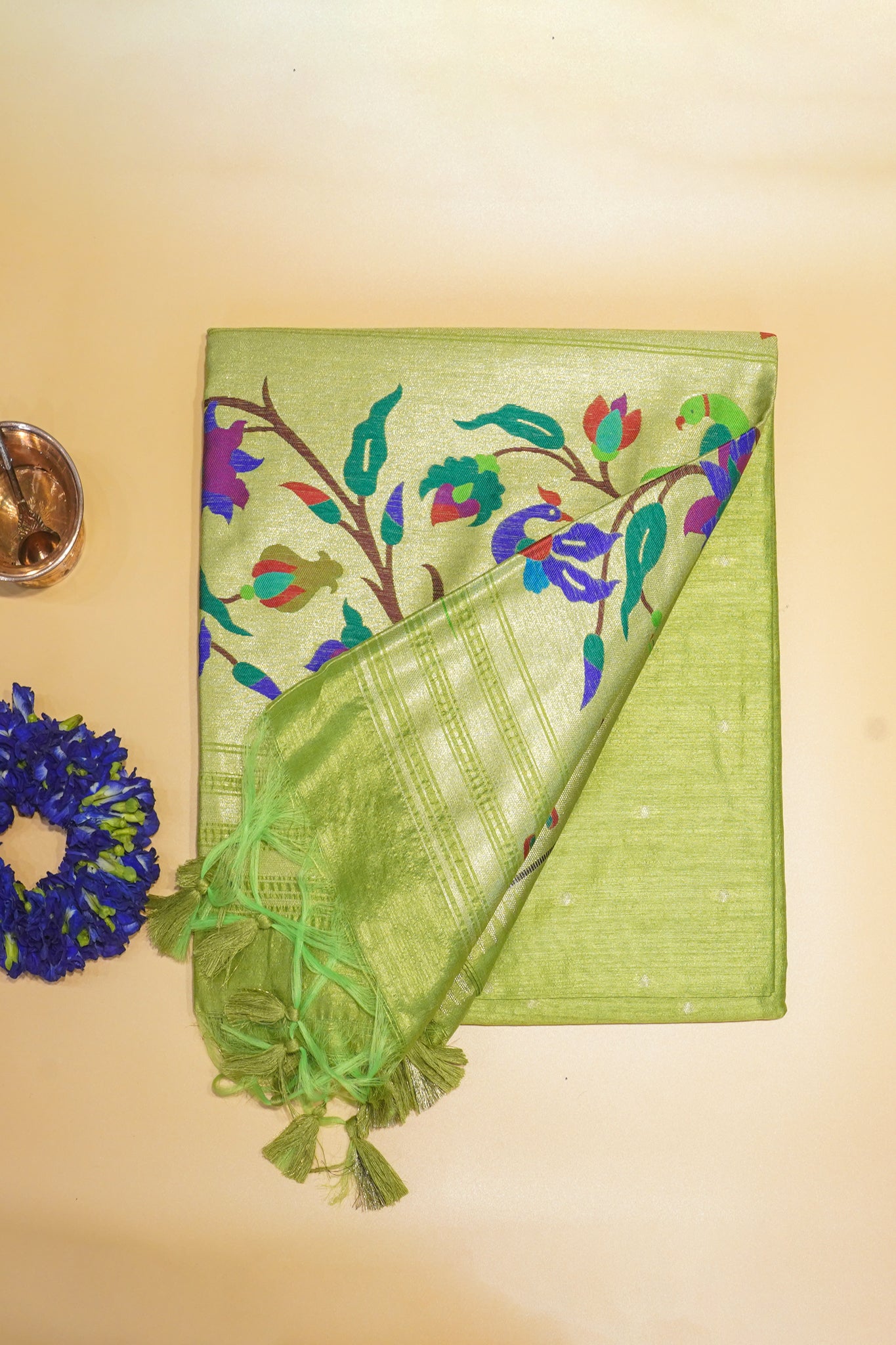 "UTSAV BANARAS 186" Banarasi Green Peacock Silk Saree