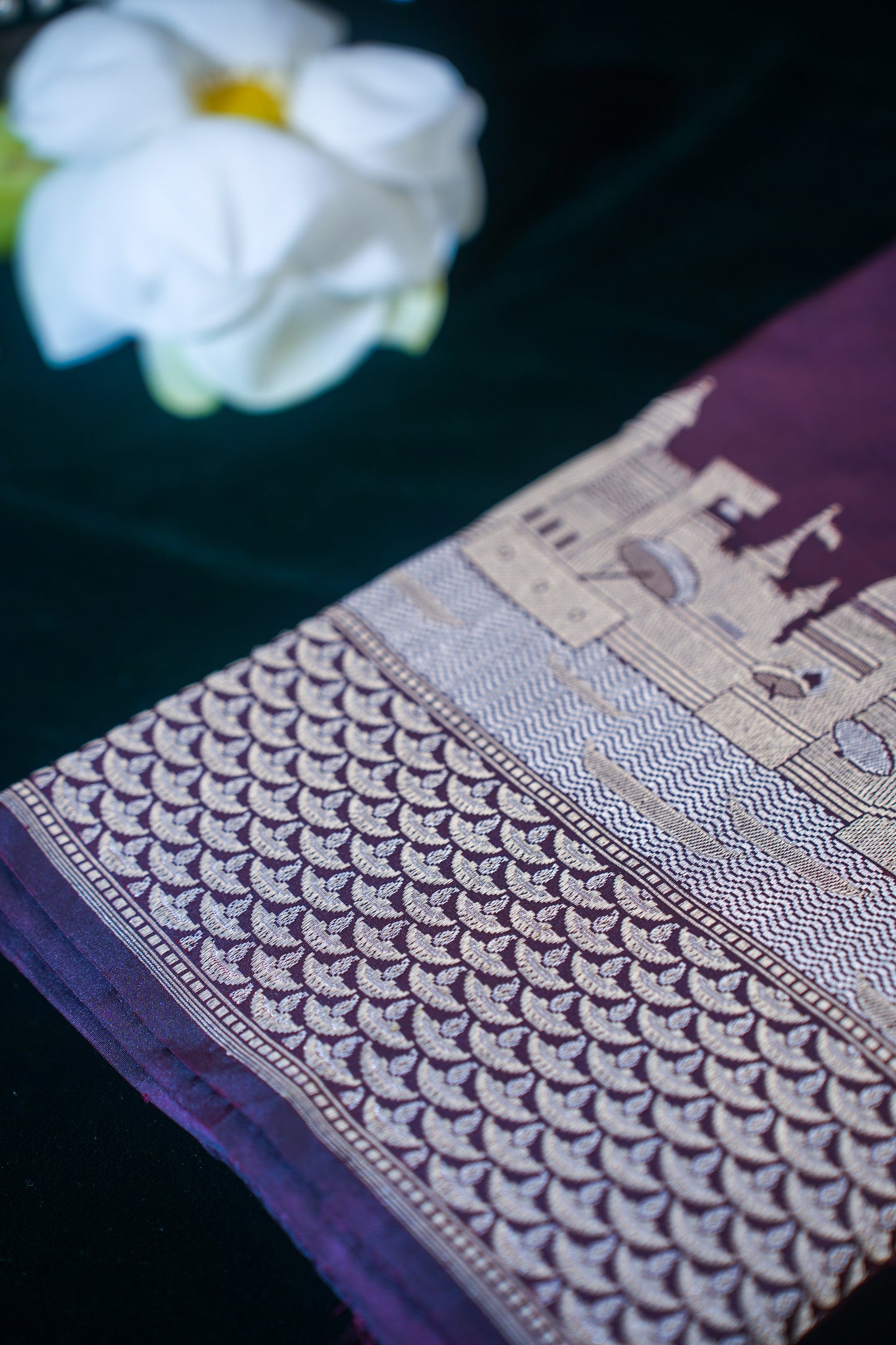 Girija Kashi Ghat Weaving Pure Banarasi Saree With Zari Work