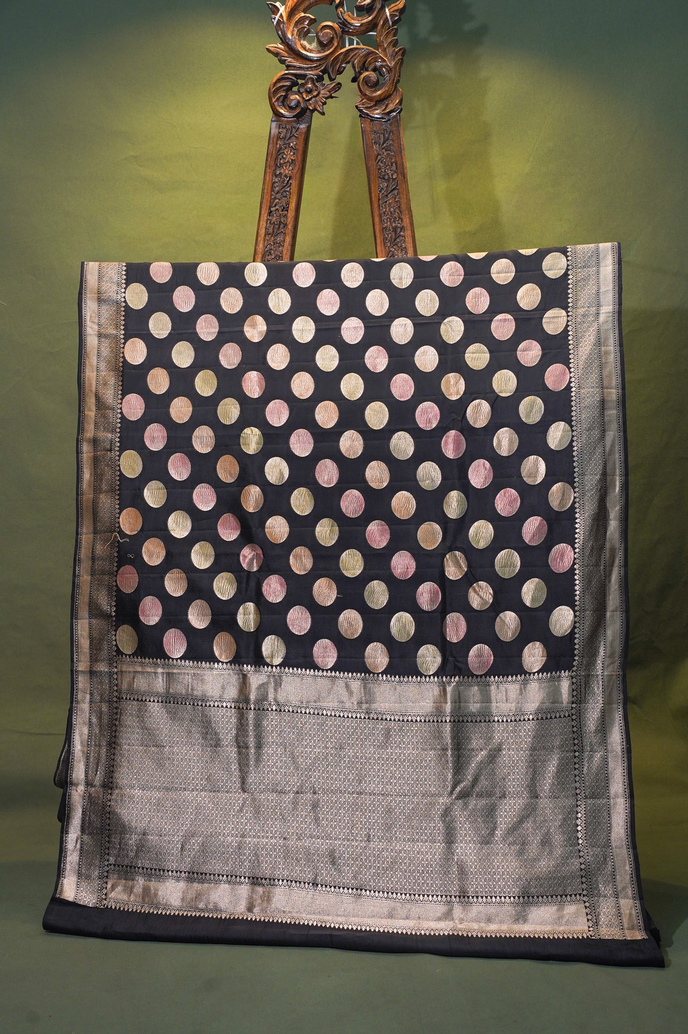 VIRASAT 343: Banarasi Black Rangkat Pure Silk Saree