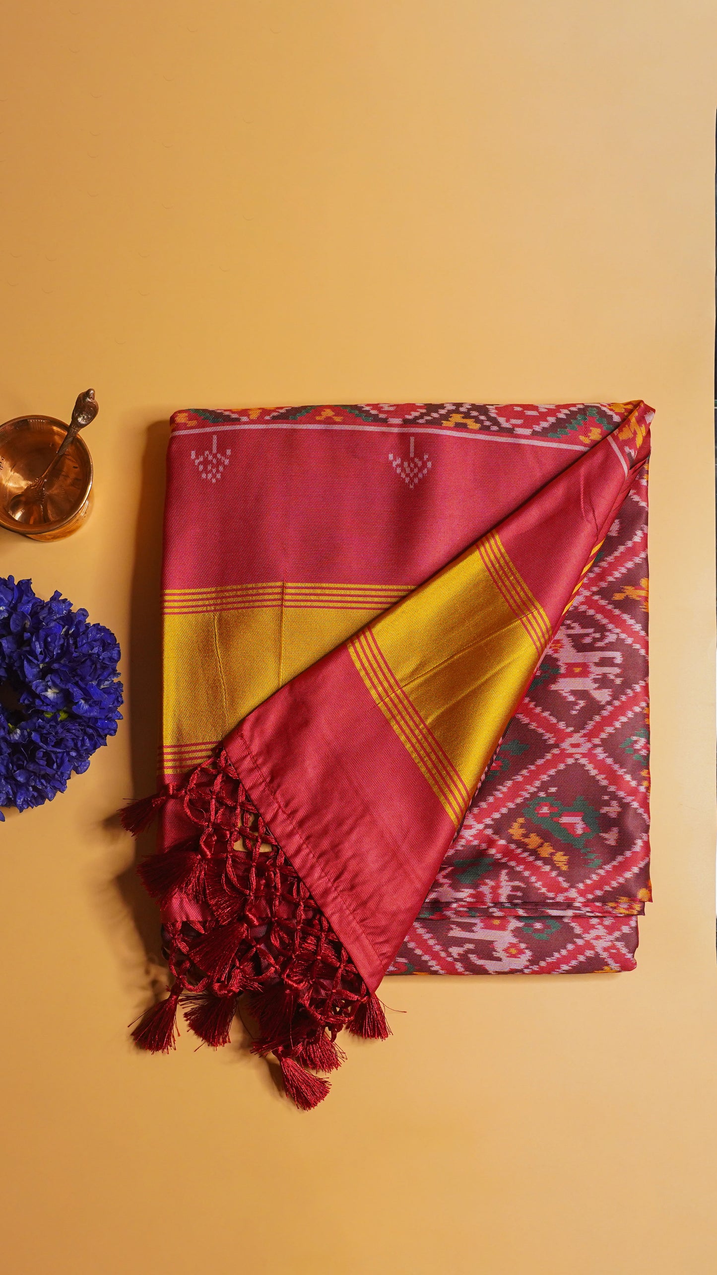 "UTSAV BANARAS 105" Banaras Royal Maroon Patola Silk Saree