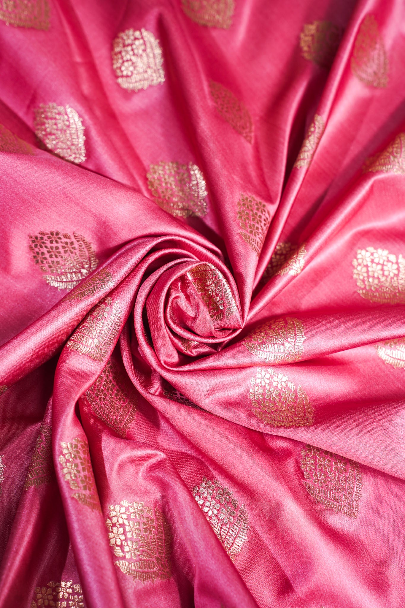 "MCF 10" Banarasi Handwoven Gajri Brocade Buta Fabric