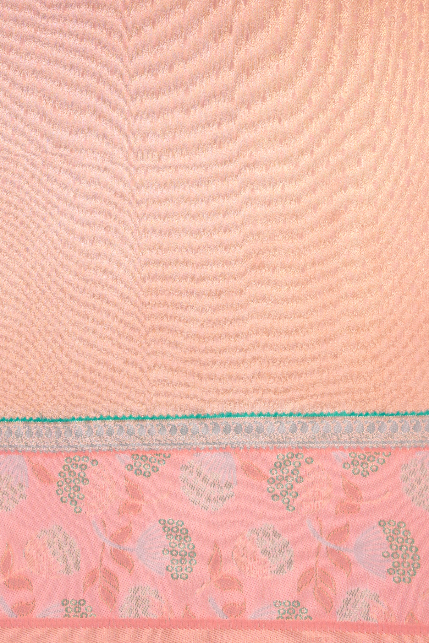 "Utsav Banaras 64A" Banarasi Silk Saree in Soft Peach Pink with Intricate Zari Weave & Contrast Border