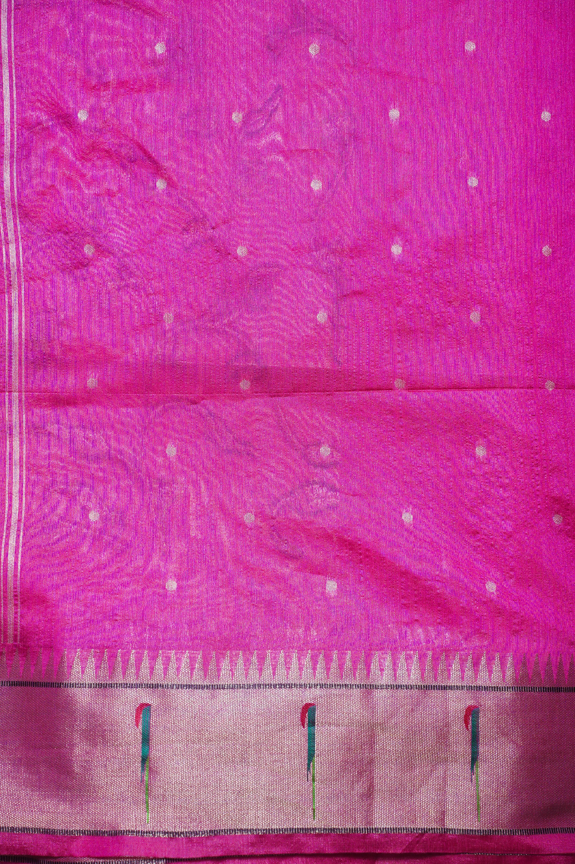 "UTSAV BANARAS 252" Banarasi Crimson Pink Peacock Pethani Silk Saree