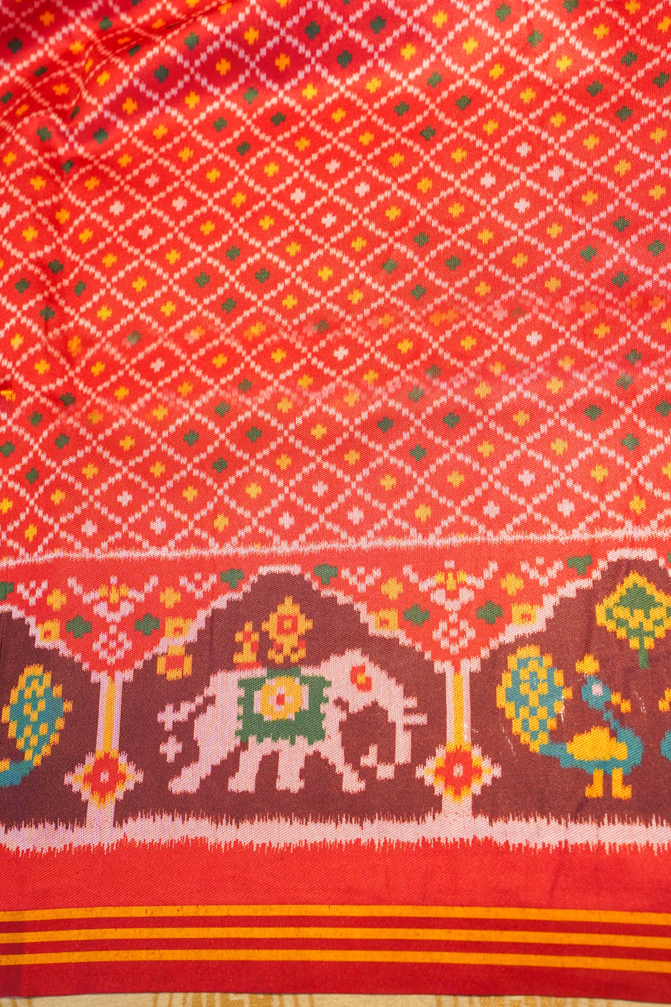"Utsav Banaras 191" Banarasi Royal Purple Patola Silk Saree With Peacock & Elephant Motifs