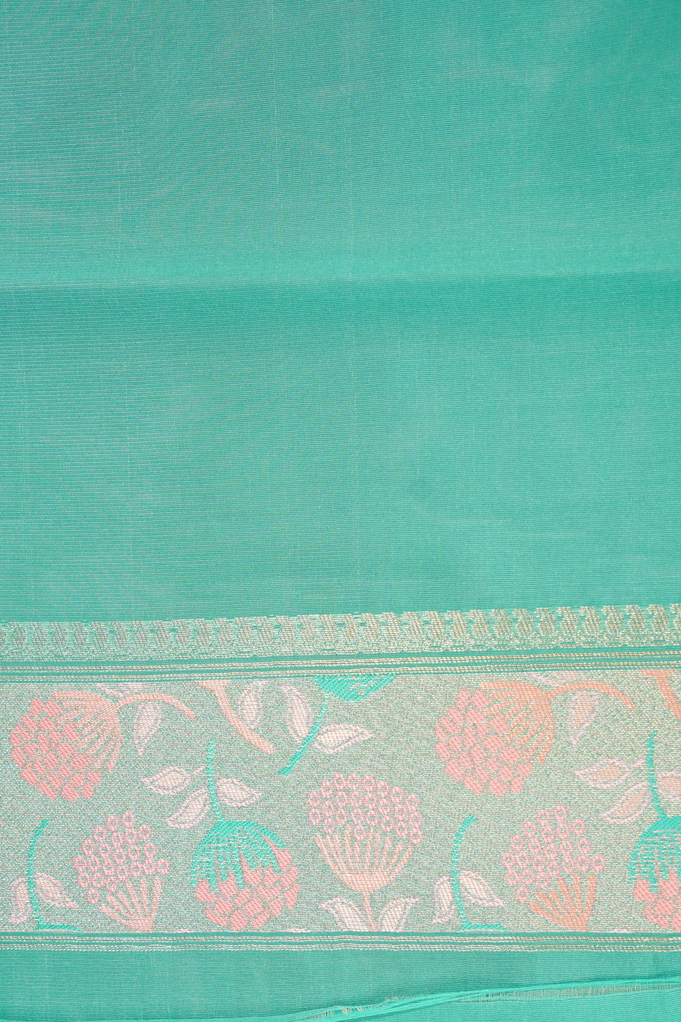"Utsav Banaras 64A" Banarasi Silk Saree in Soft Peach Pink with Intricate Zari Weave & Contrast Border