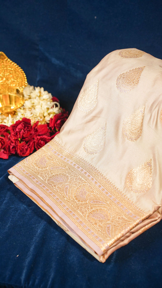 "UTSAV BANARAS 133" Banarasi Pastel Pink Mashru Silk Saree