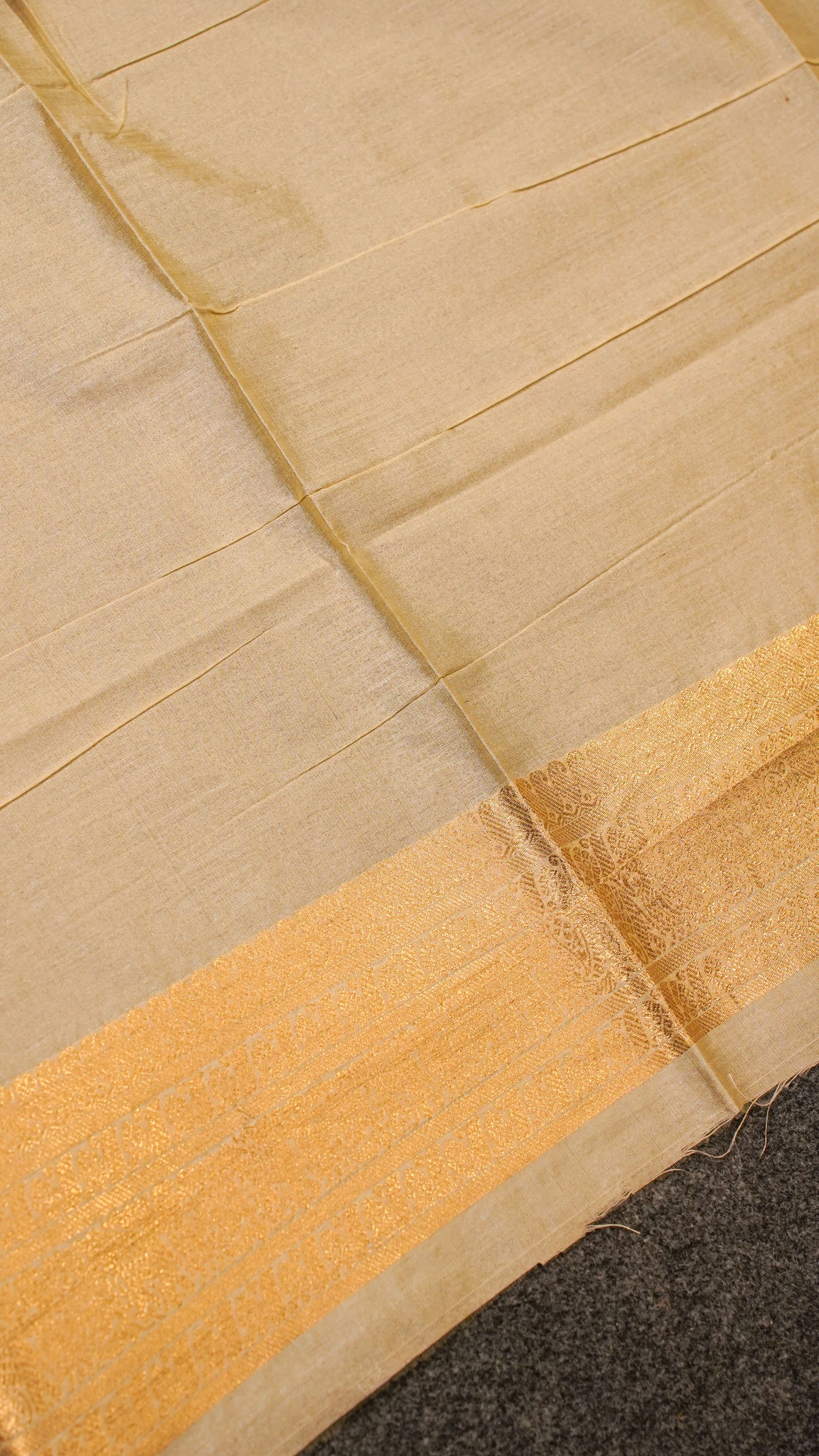 "UTSAV BANARAS 131" Banarasi Cream Temple Border Raw Silk Saree
