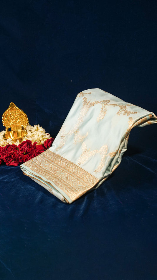 "UTSAV BANARAS 132" Banarasi Sky Blue Mashru Silk Saree