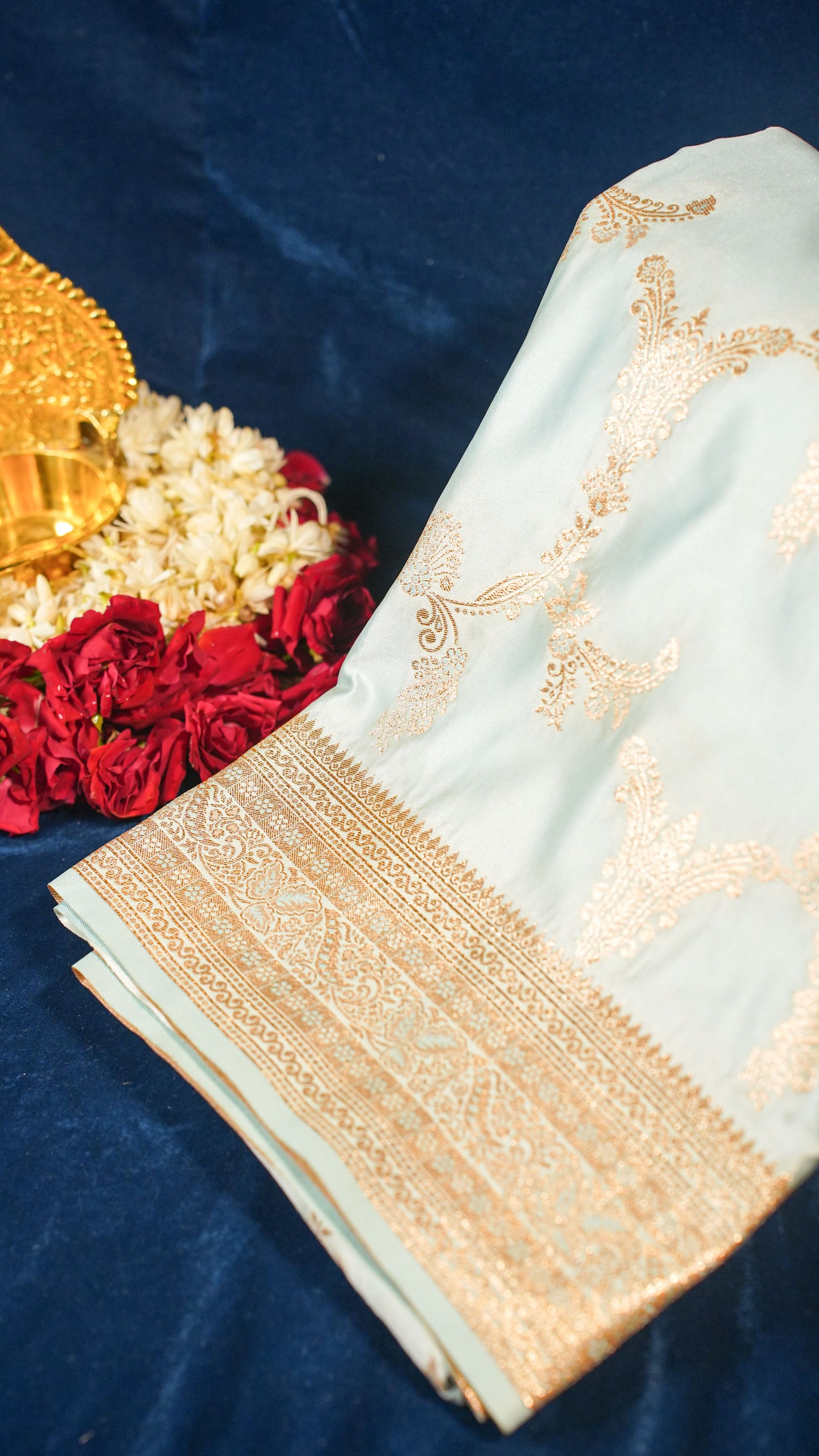 "UTSAV BANARAS 132" Banarasi Sky Blue Mashru Silk Saree