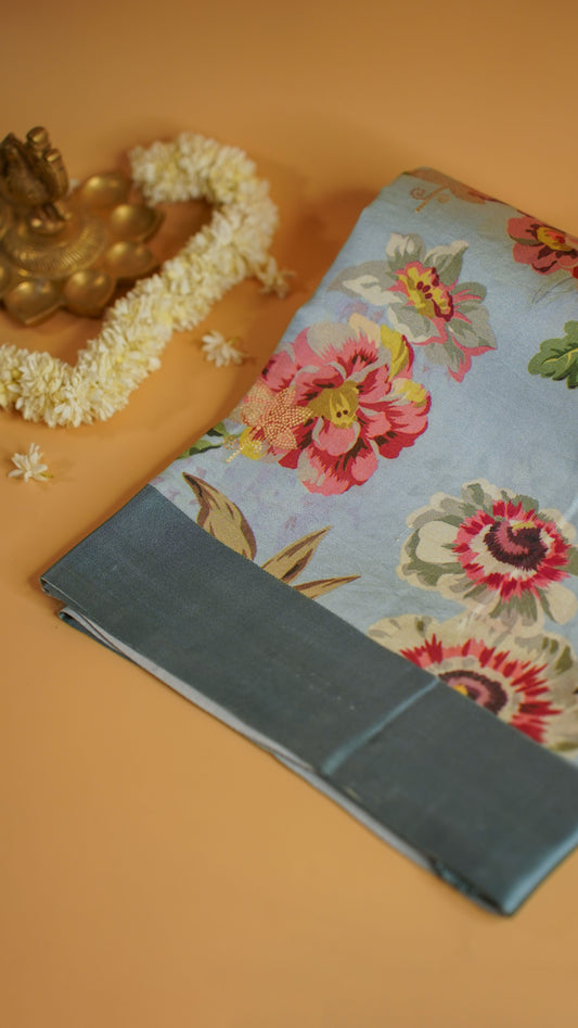 Rangrasiya "Pure Mango Raw Silk With Pure Zari Kadwa Work In Vibrant Color Fusion"