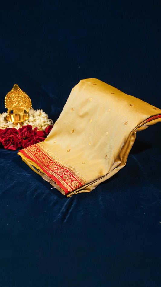 "UTSAV BANARAS 154" Banarasi Golden Yellow Katan Silk Saree