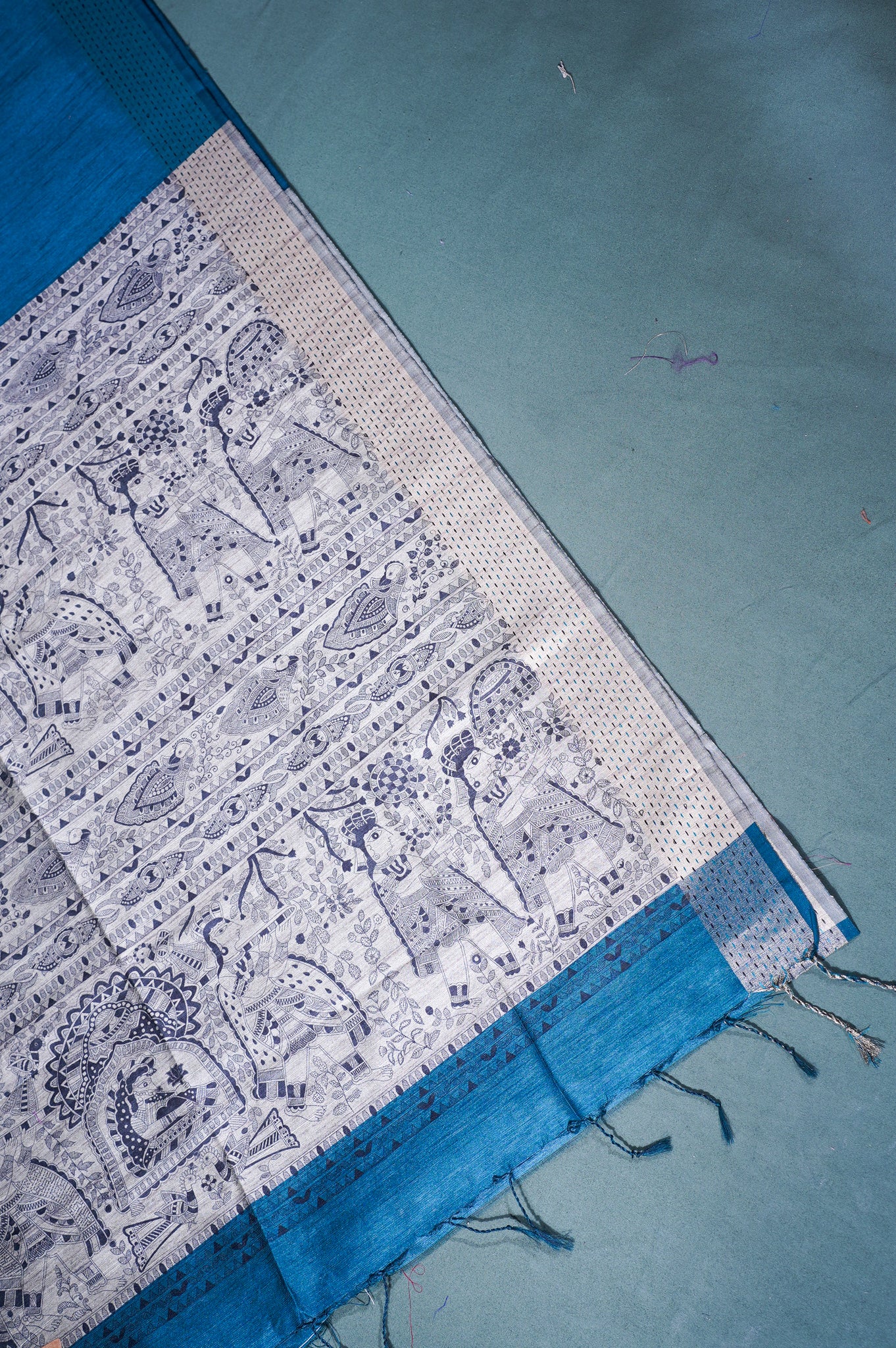 "UTSAV BANARAS 224" Banarasi Deep Teal Green Madhubani Silk Saree