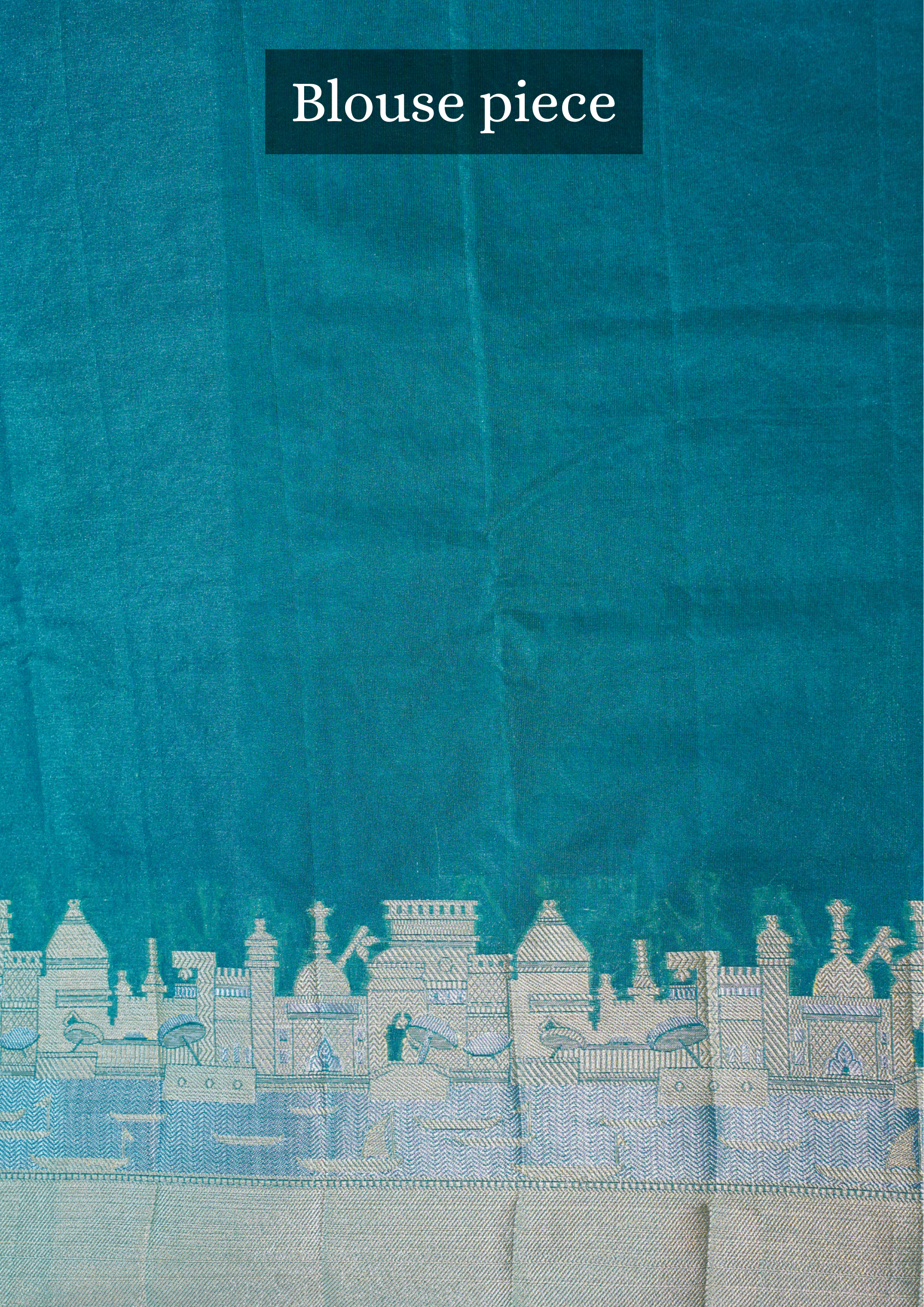 UTSAV BANARAS 003H: Banarasi Raw Silk Saree with Silver & Gold Zari In Rama Green