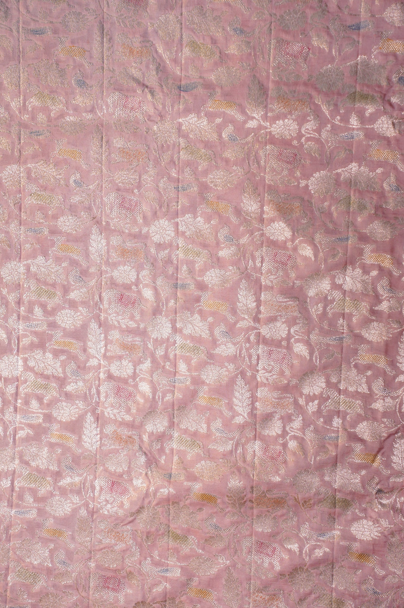 Founder Choice 029: Lotus Pink Pure Handloom Katan Silk Saree with Zari Shikargah & Meenakari Work - Silk Mark Certified