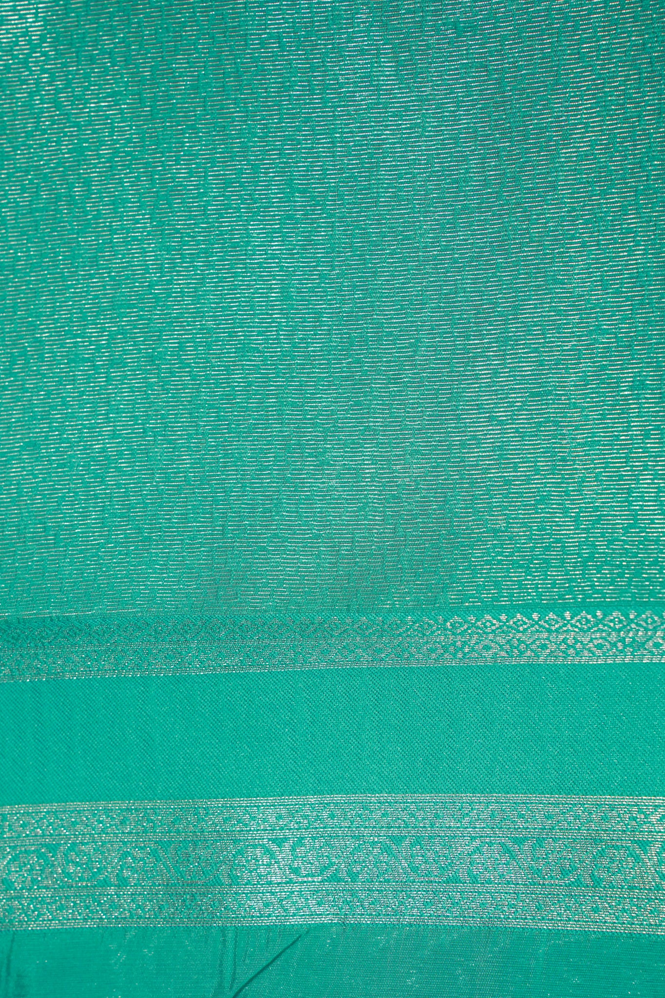 "Utsav Banaras 040A" Banarasi Tanchoi Silk Saree in Yellow & Rama Green with Silver Zari Motifs