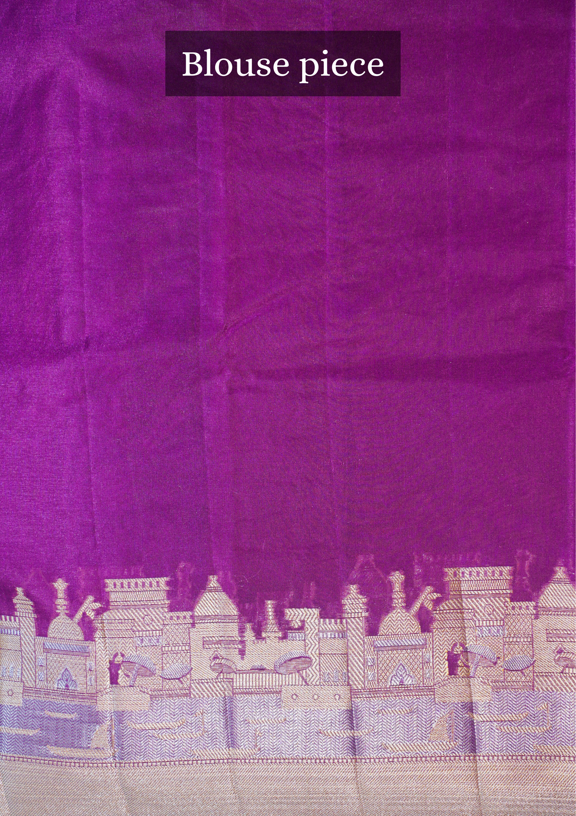 UTSAV BANARAS 003I: Banarasi Raw Silk Saree with Silver & Gold Zari In Magenta