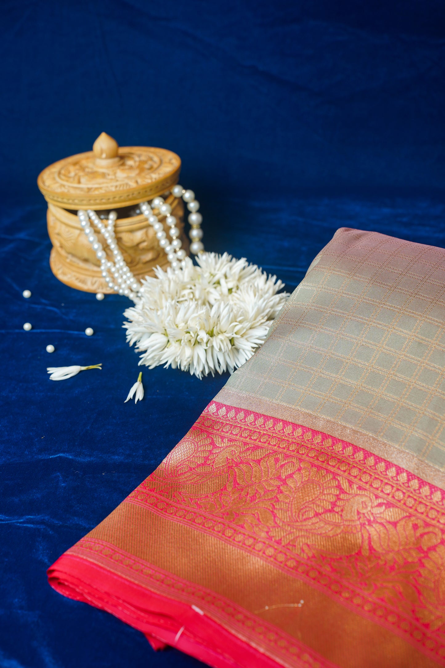 "WAAH BANARAS 006" Pista Green Pure Kanjivaram Silk Saree