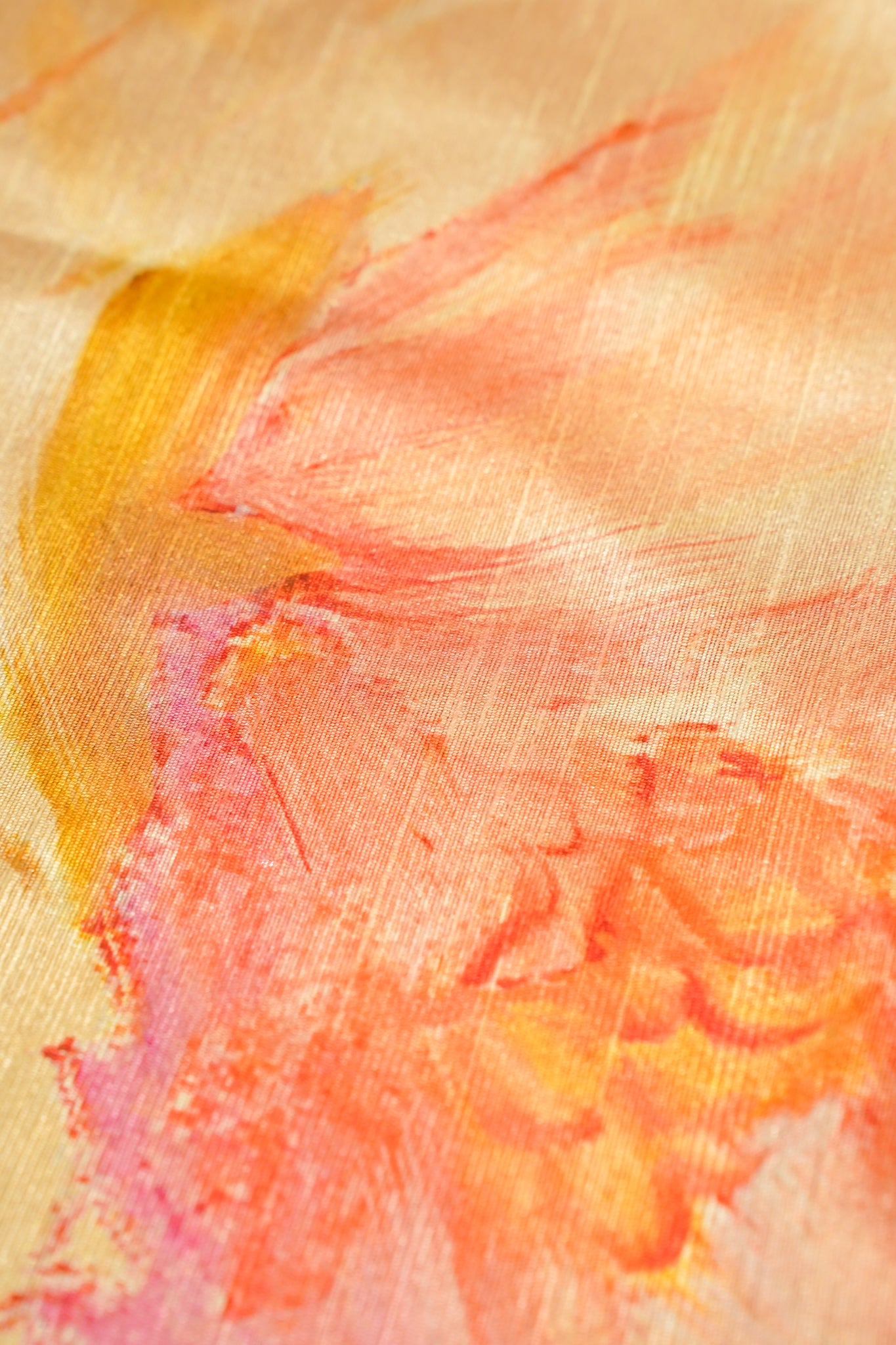 "Utsav Banaras 187" Banarasi Tussar Silk Saree in Golden Base With Yellow Floral Motif