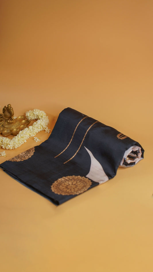 Rangrasiya "Pure Mango Raw Silk With Pure Zari Kadwa Work In Vibrant Color Fusion"