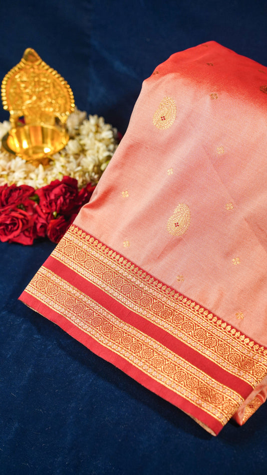 "UTSAV BANARAS 158" Banarasi Peach Katan Silk Saree