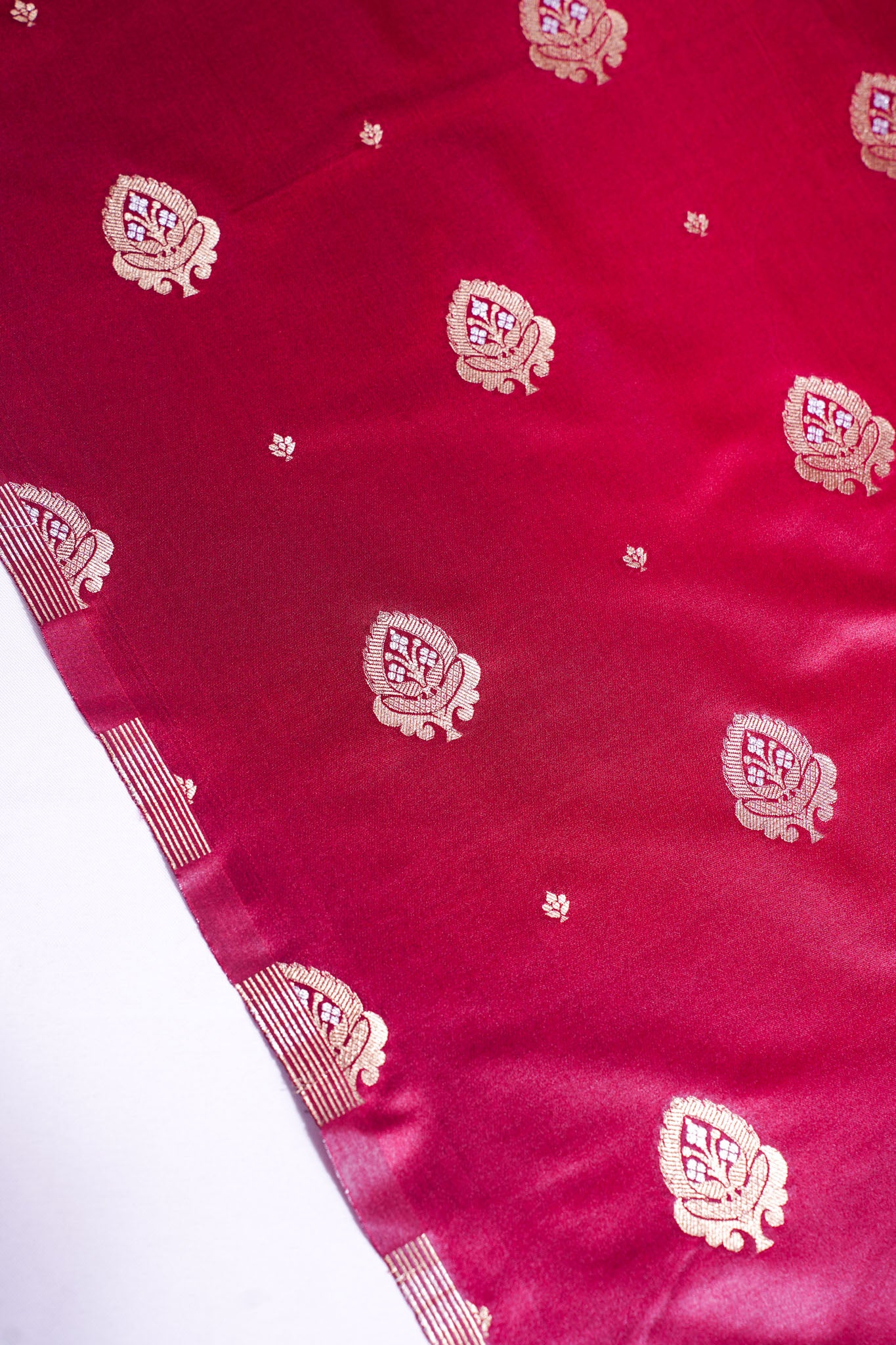"MCF 5" Banarasi Handwoven Rich Maroon Brocade Buta Fabric
