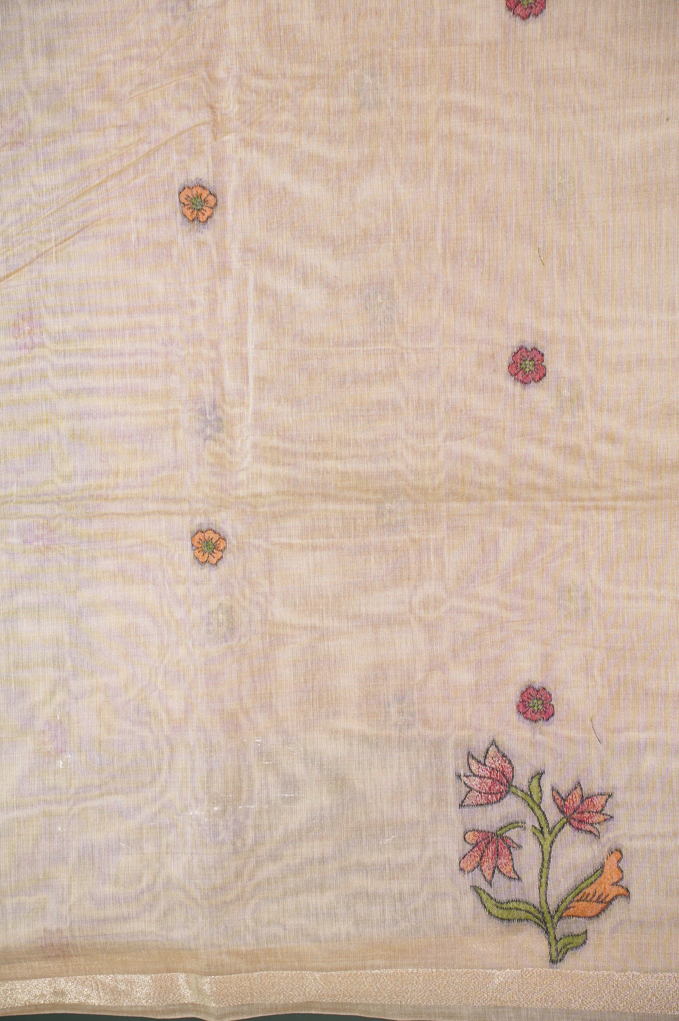 UTSAV BANARAS 331: Khaki Raw Silk Saree with Handwoven Elephant & Floral Pallu