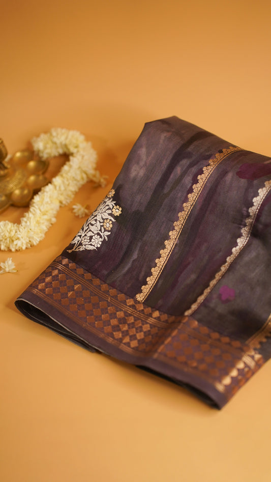 Rangrasiya "Pure Mango Raw Silk With Pure Zari Kadwa Work In Vibrant Color Fusion"