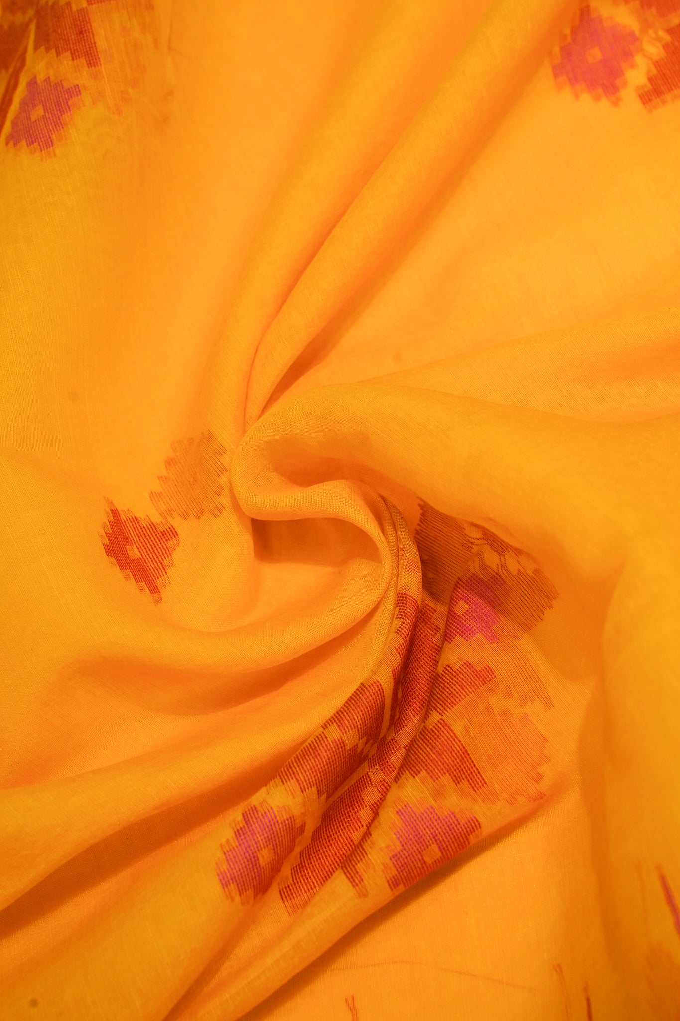 "UTSAV BANARAS 176" Banarasi Vibrant Yellow Ikat Cotton Saree