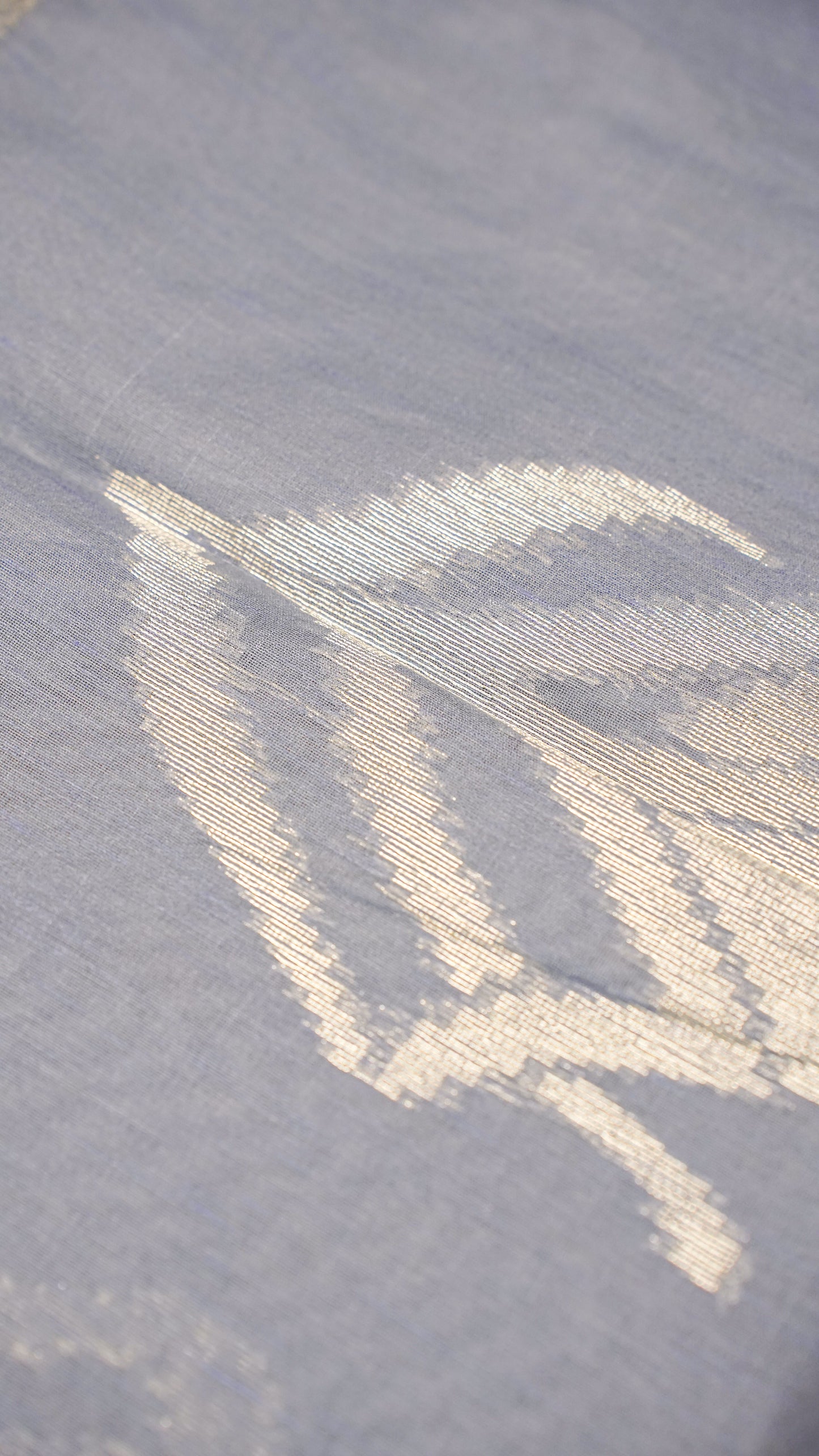 "UTSAV BANARAS 126" Banarasi Grey Linen Upada Butta Silk Saree