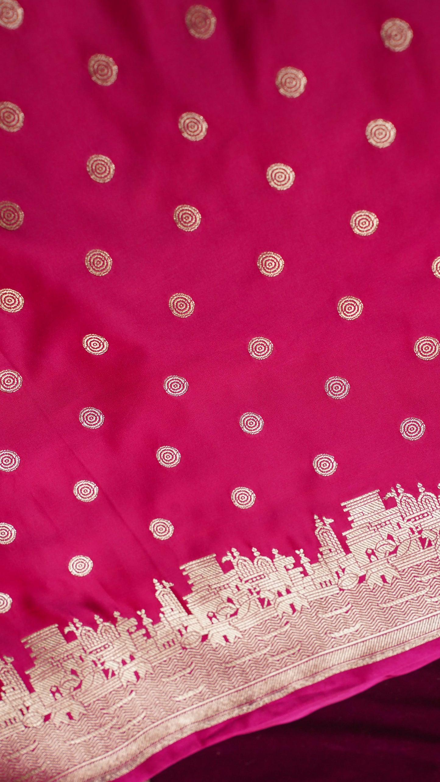 Banarasi Pure Massaru silk saree with Ghat Border