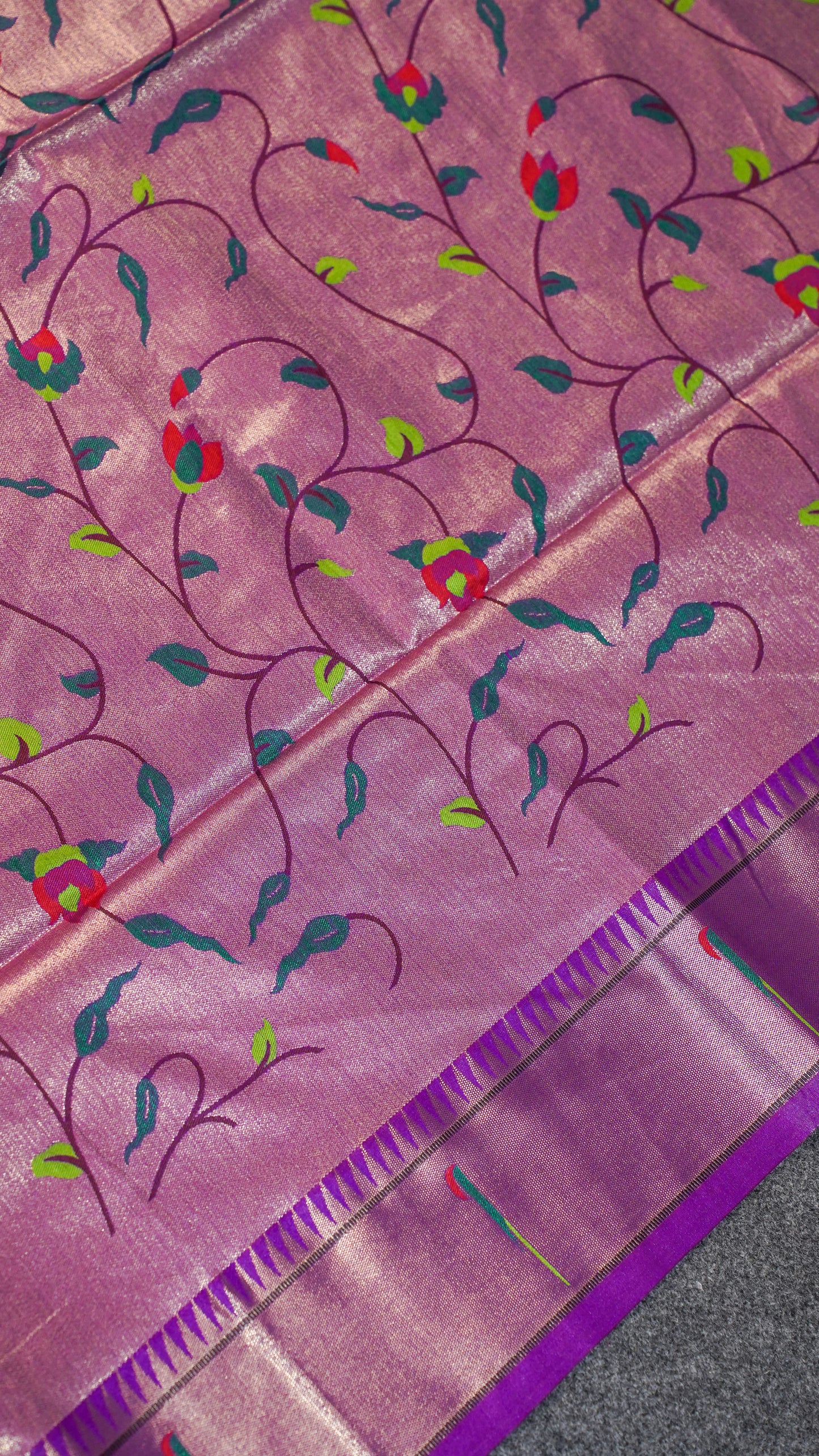 "UTSAV BANARAS 102" Banarasi Purple Peacock Pethani Silk Saree