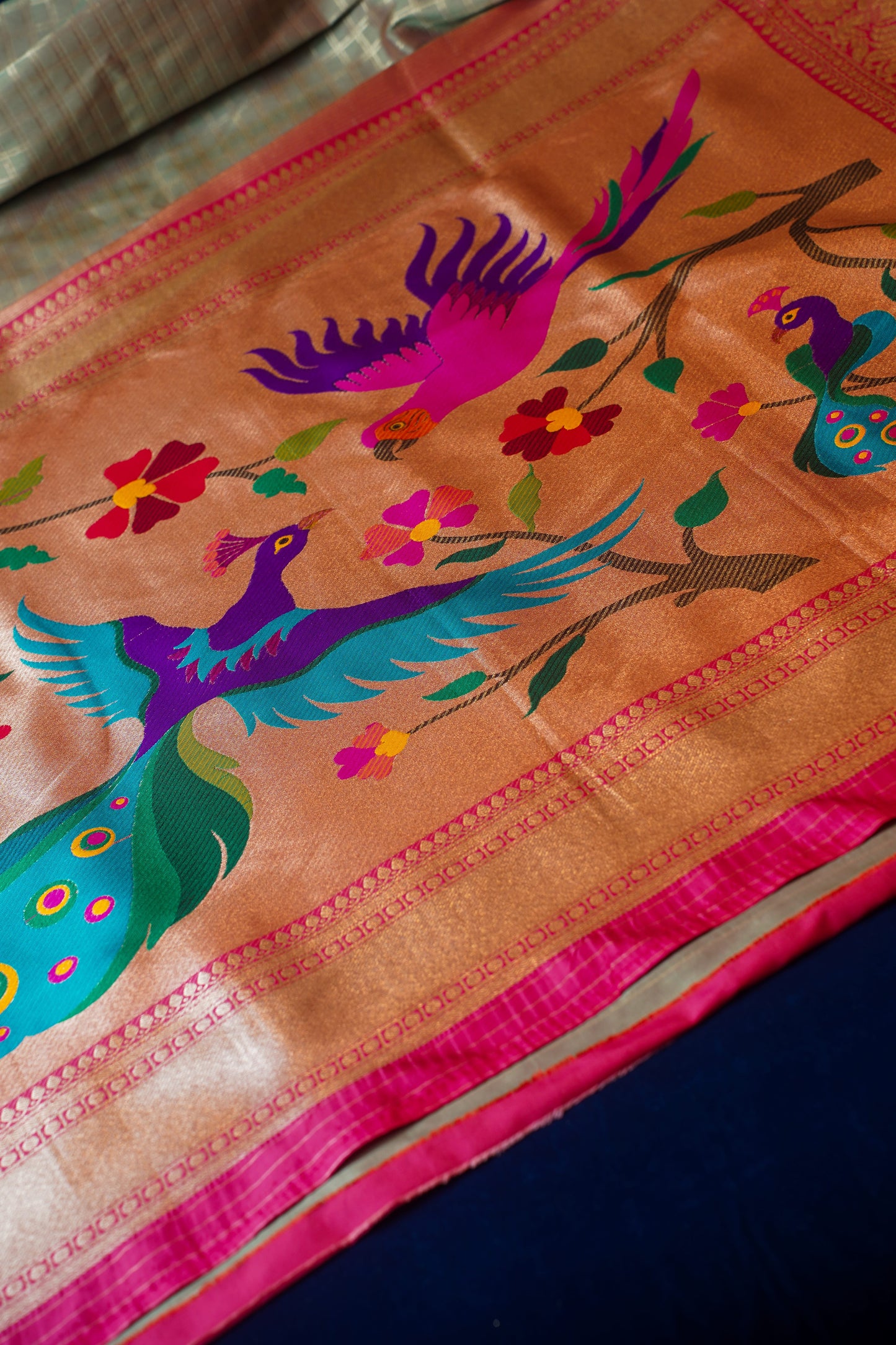 "WAAH BANARAS 006" Pista Green Pure Kanjivaram Silk Saree