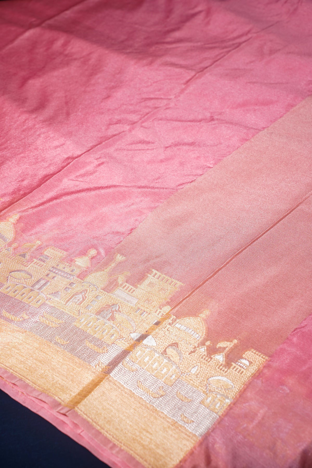 "UTSAV BANARAS 003C" Banarasi Light Pink Kashi Ghat Pattern Silk Saree