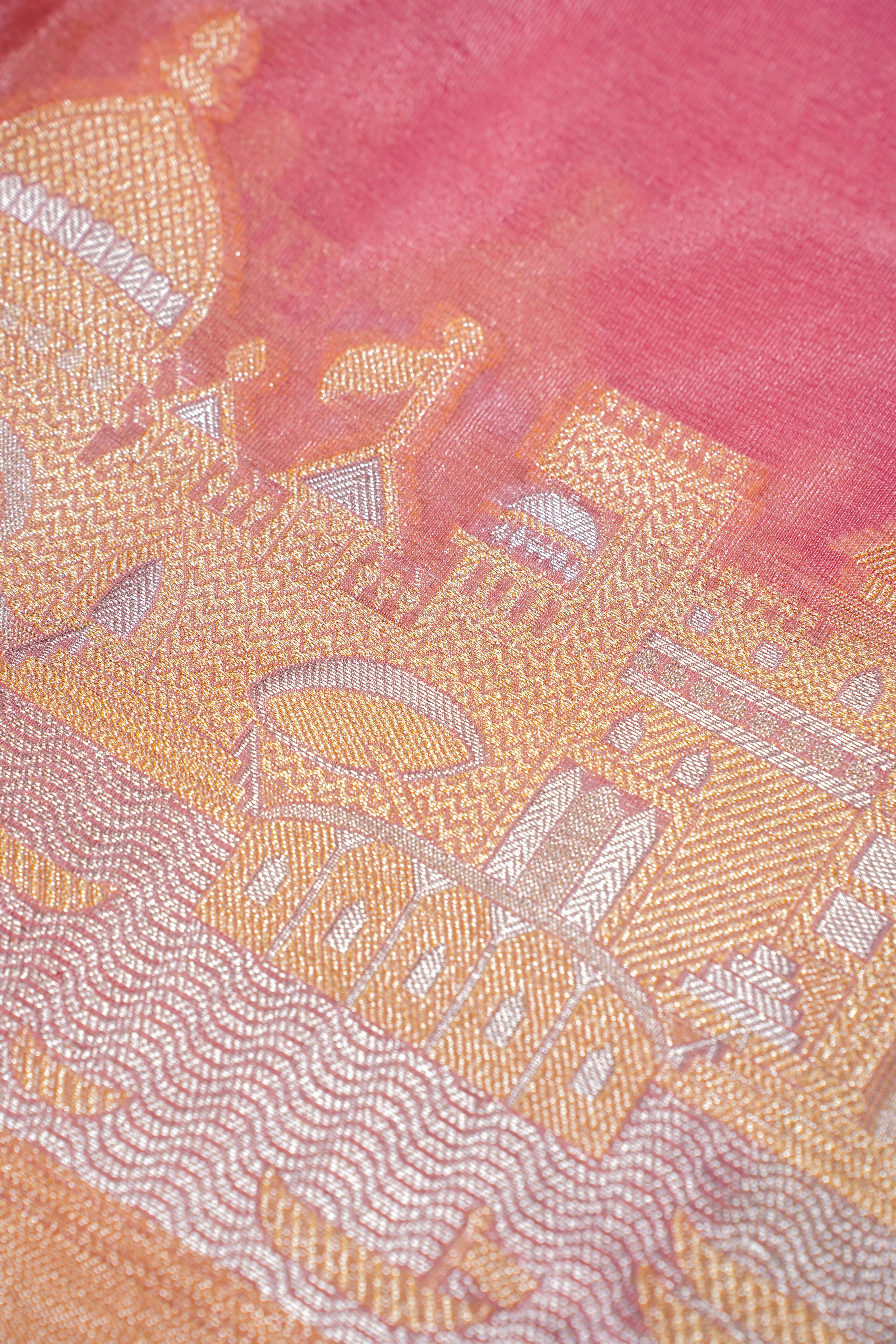 "UTSAV BANARAS 003C" Banarasi Light Pink Kashi Ghat Pattern Silk Saree