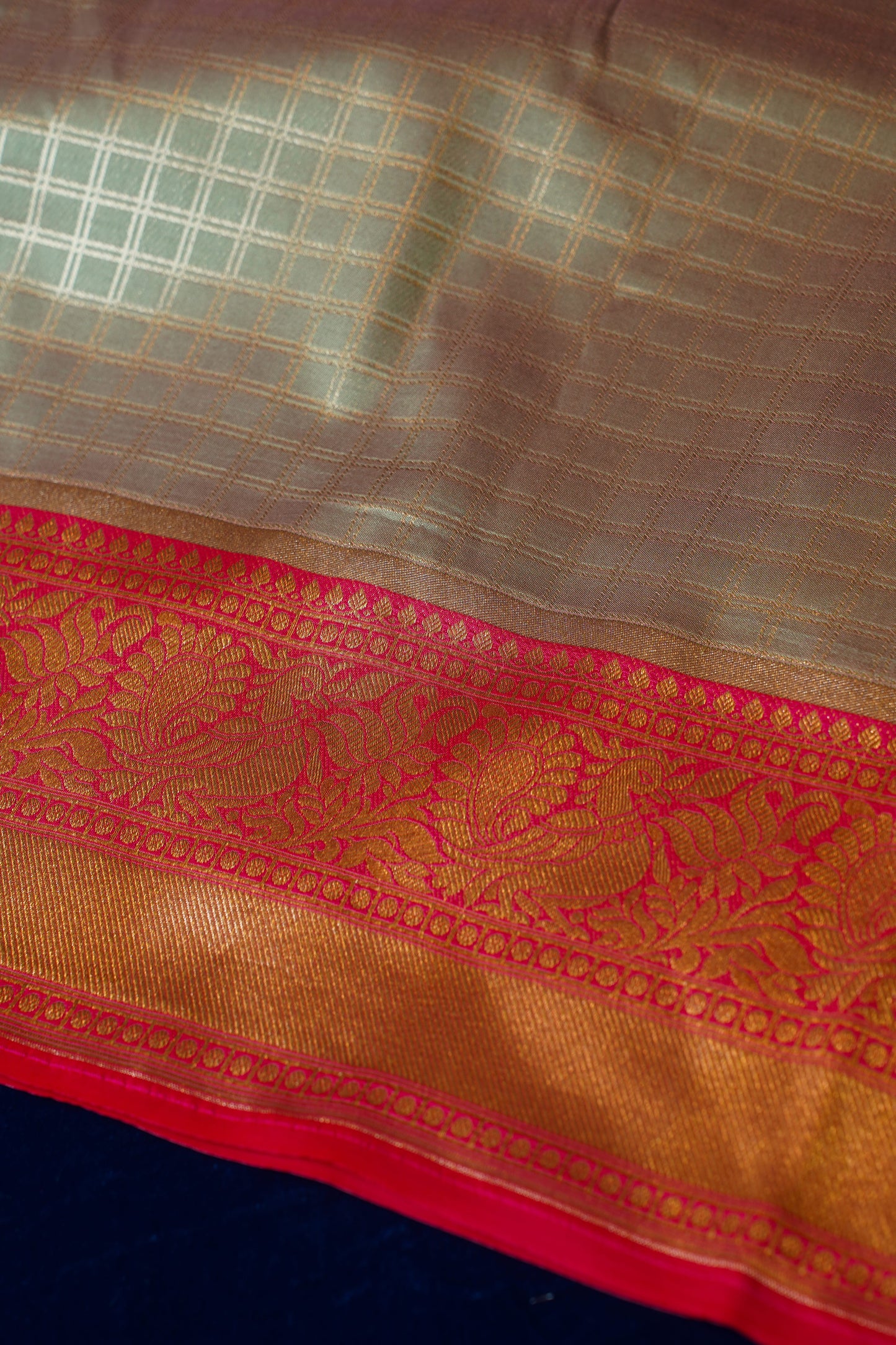 "WAAH BANARAS 006" Pista Green Pure Kanjivaram Silk Saree
