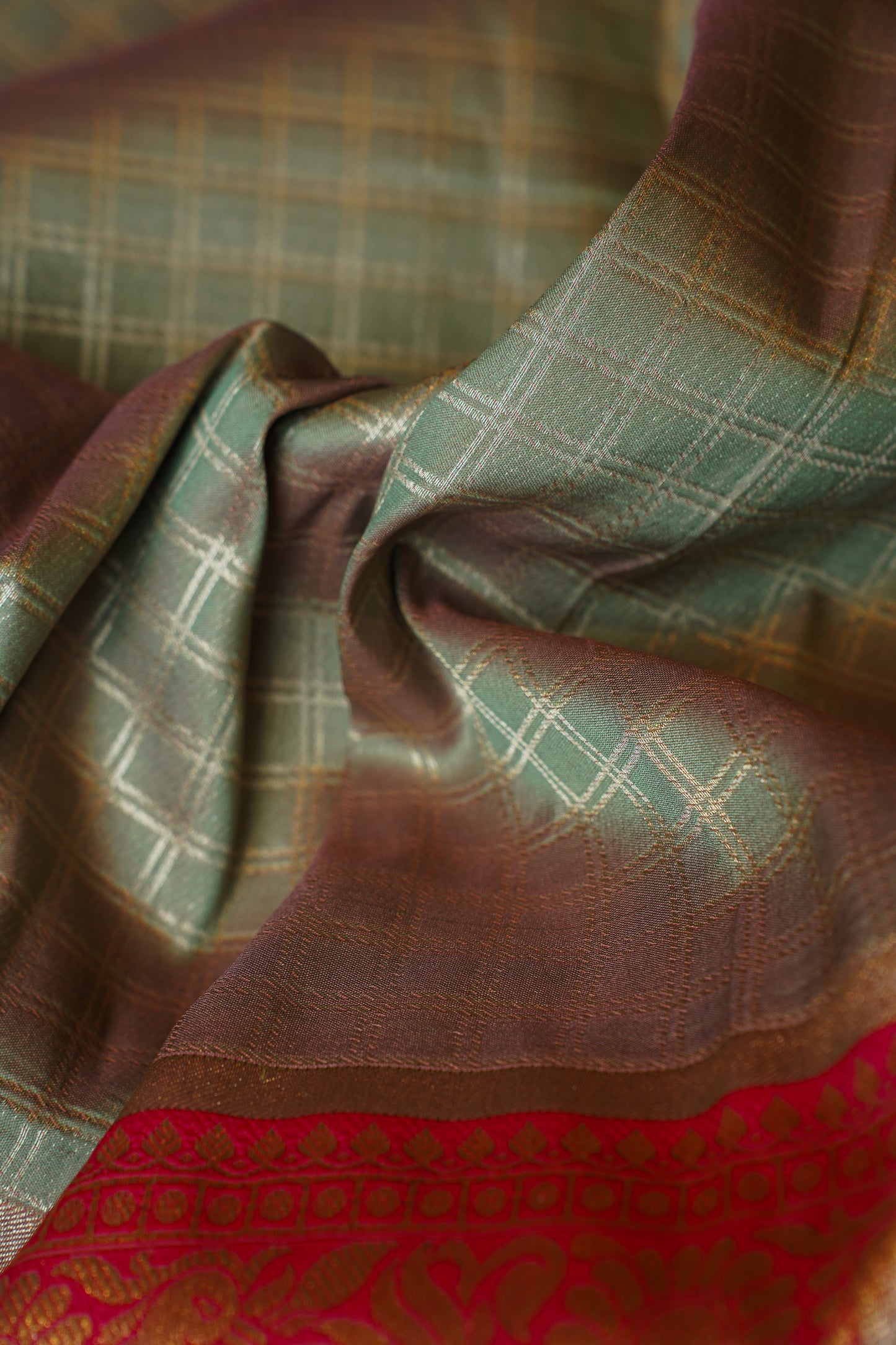 "WAAH BANARAS 006" Pista Green Pure Kanjivaram Silk Saree