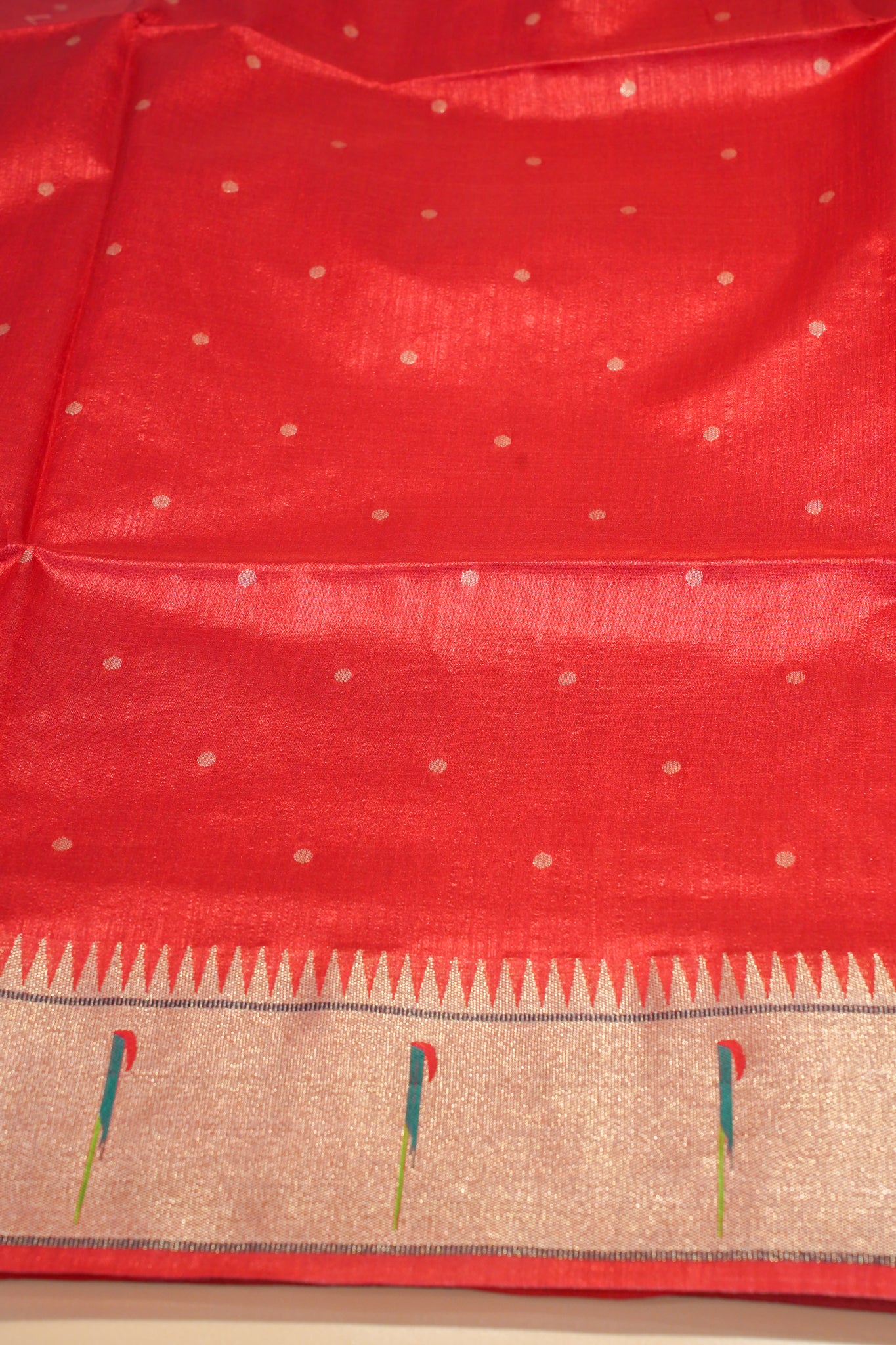 "UTSAV BANARAS 184" Banarasi Red Peacock Silk Saree