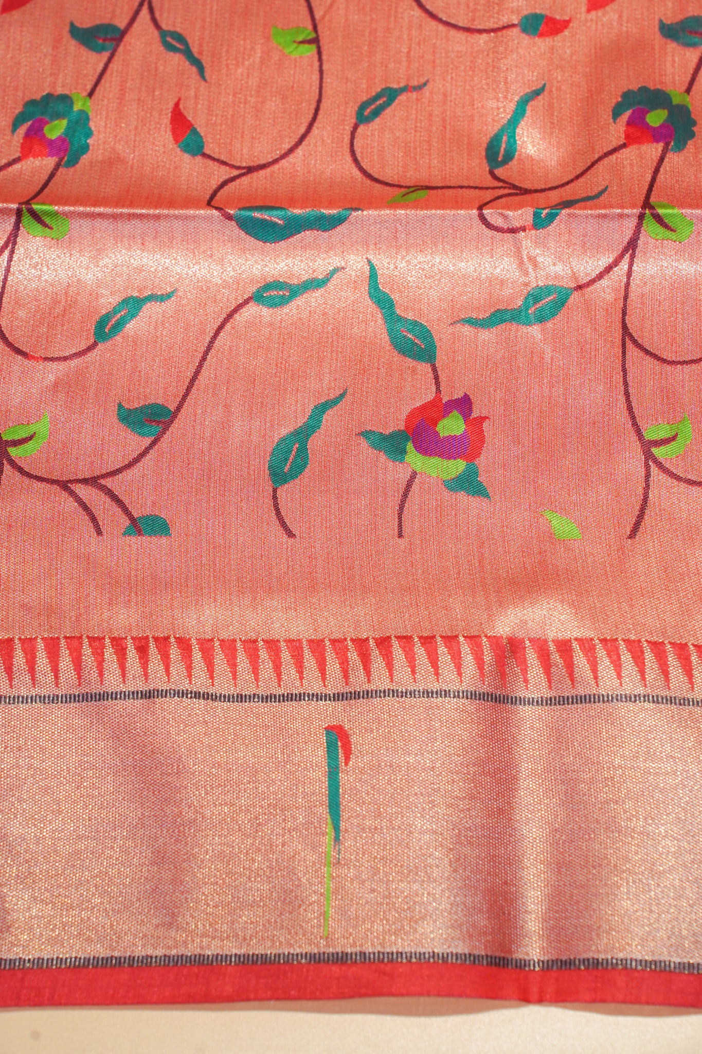 "UTSAV BANARAS 184" Banarasi Red Peacock Silk Saree