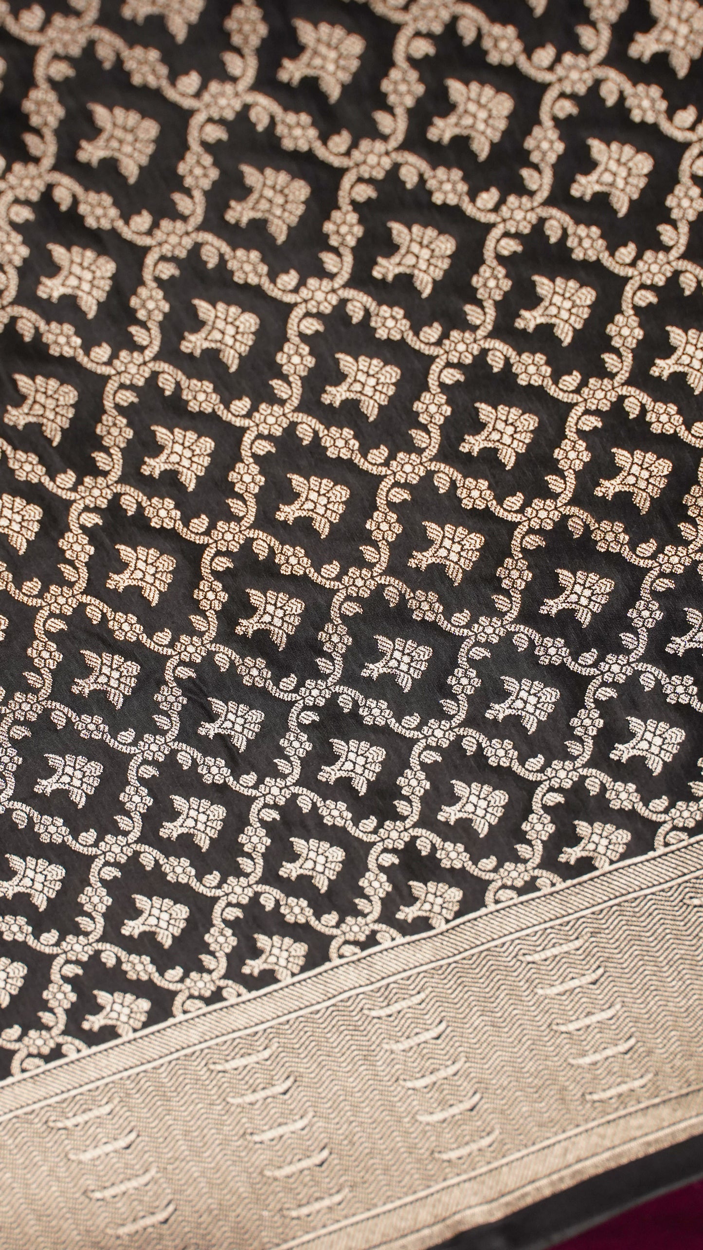 Banarasi Pure Massaru silk saree with Ghat Border