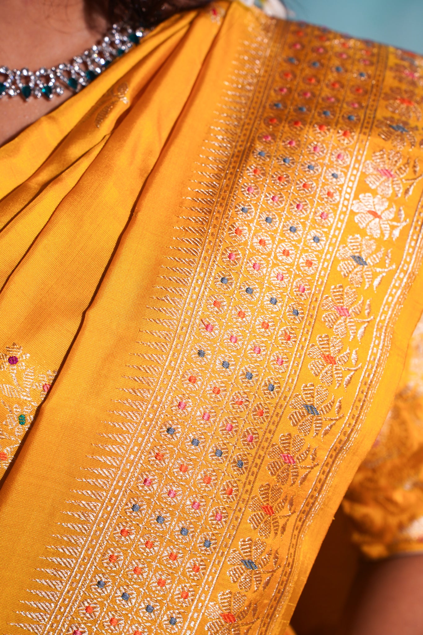 "VIRASAT 269" Pure banarasi Handloom Ektara Silk Saree in Sunshine Yellow Color With Kadwa Meenakari Work