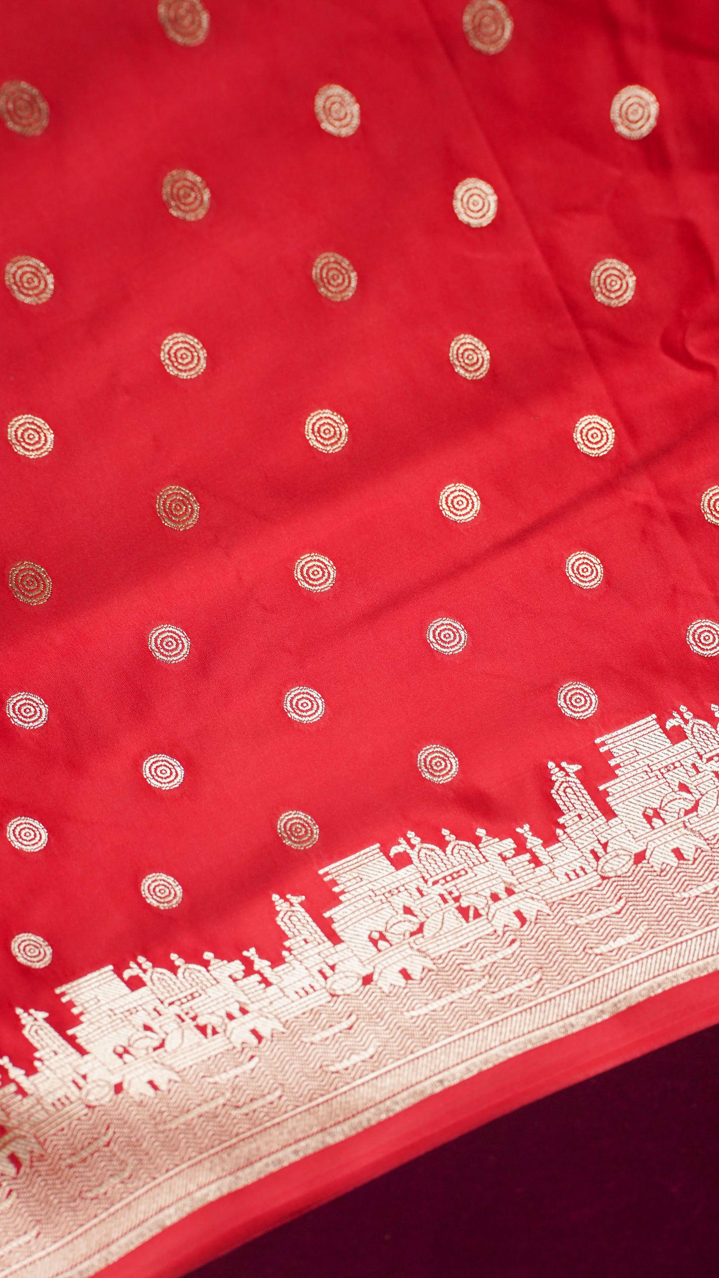 Banarasi Pure Massaru silk saree with Ghat Border