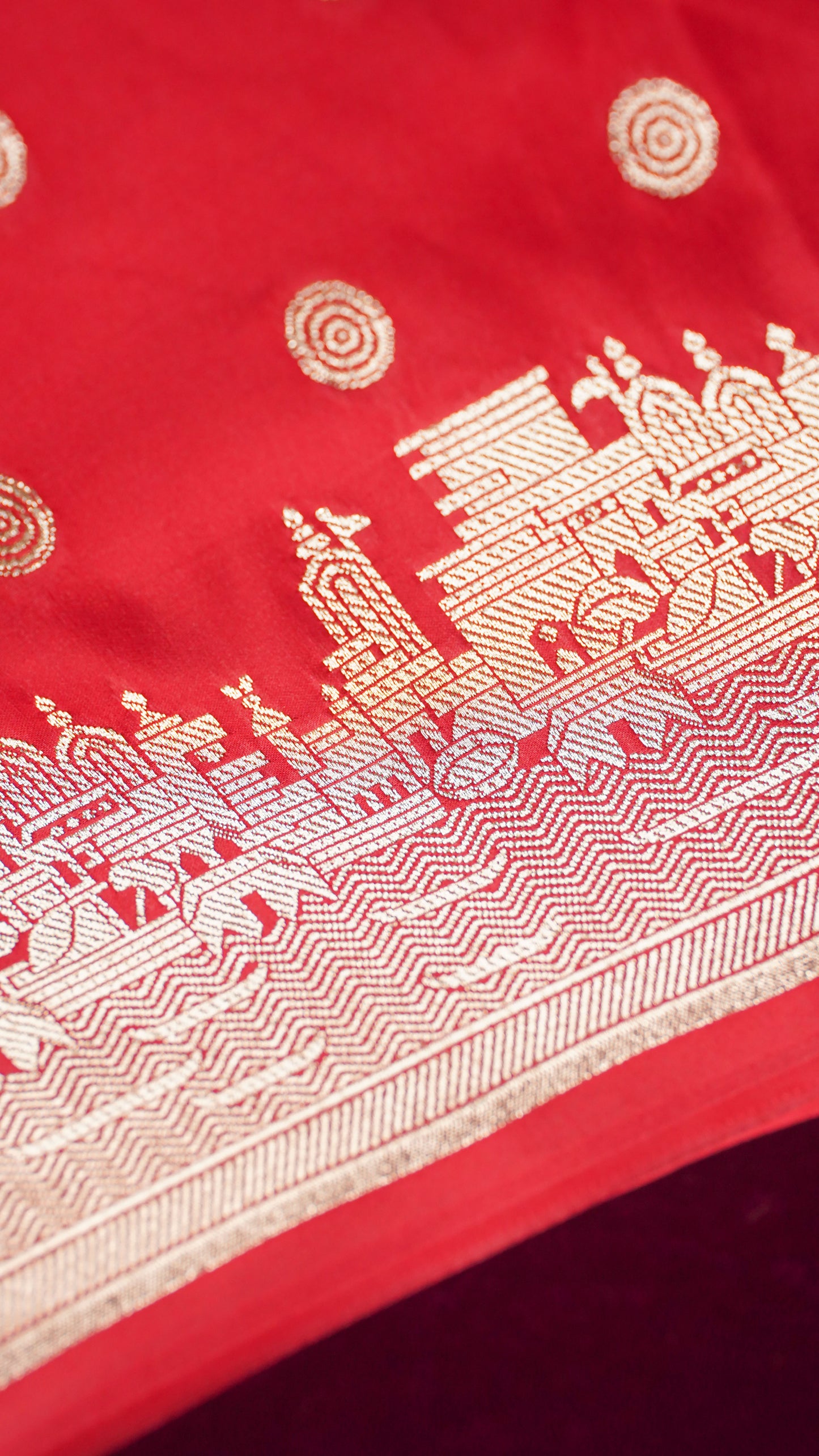 Banarasi Pure Massaru silk saree with Ghat Border