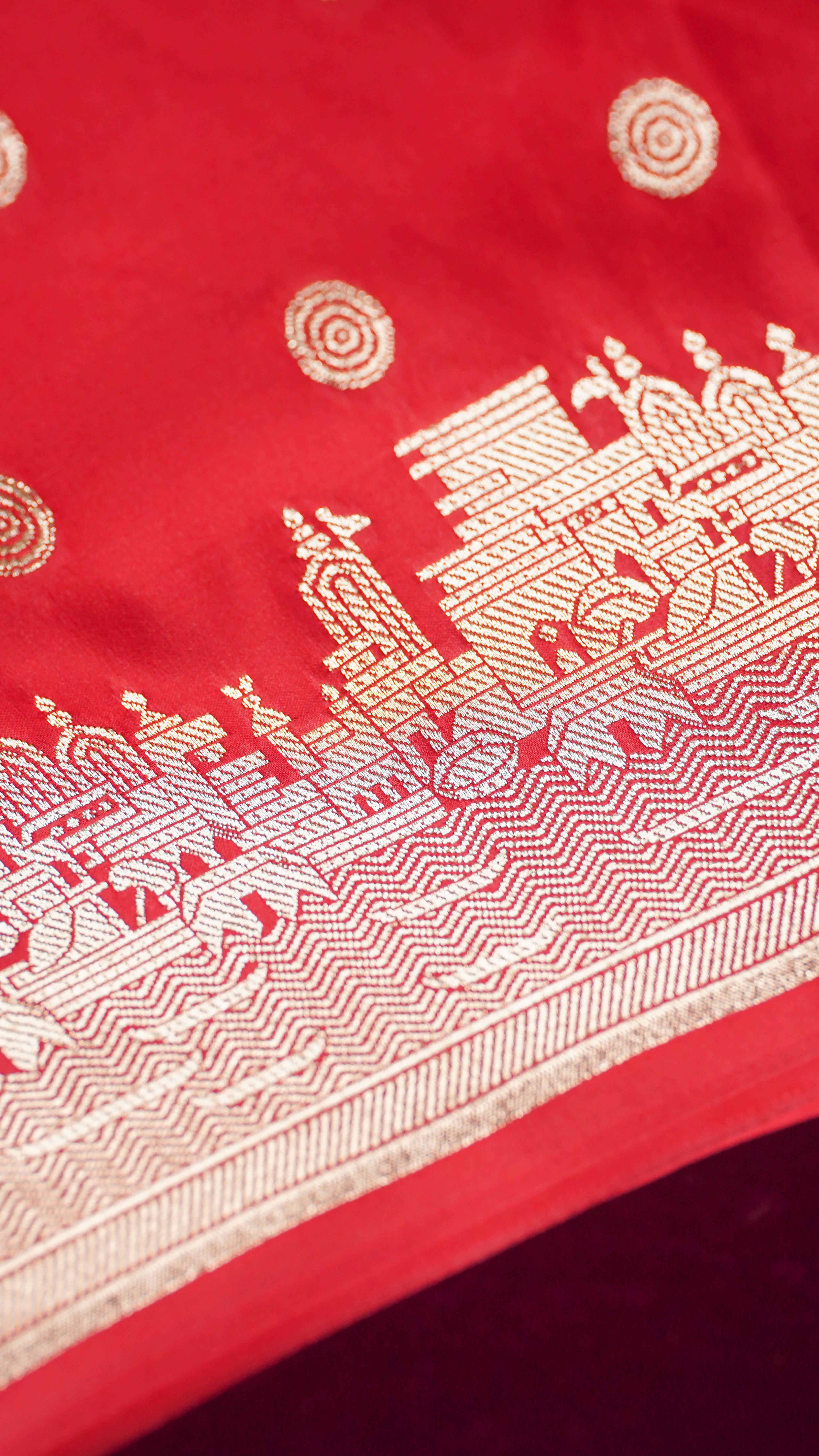 "WAAH BANARAS 055I" Banarasi Pure Mashru silk saree with Ghat Border