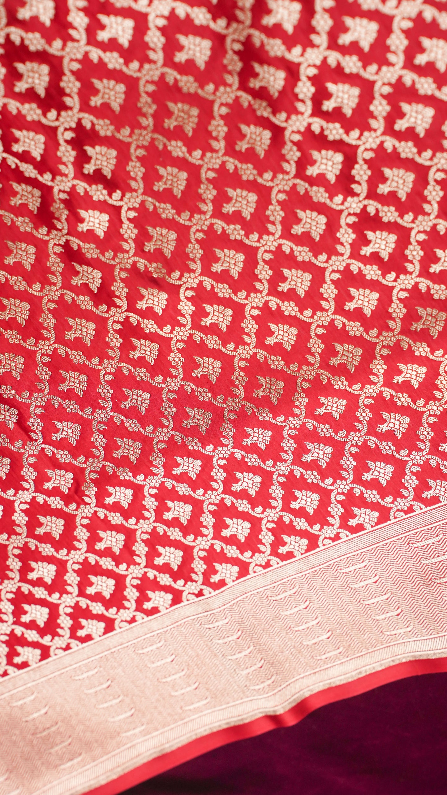 Banarasi Pure Massaru silk saree with Ghat Border