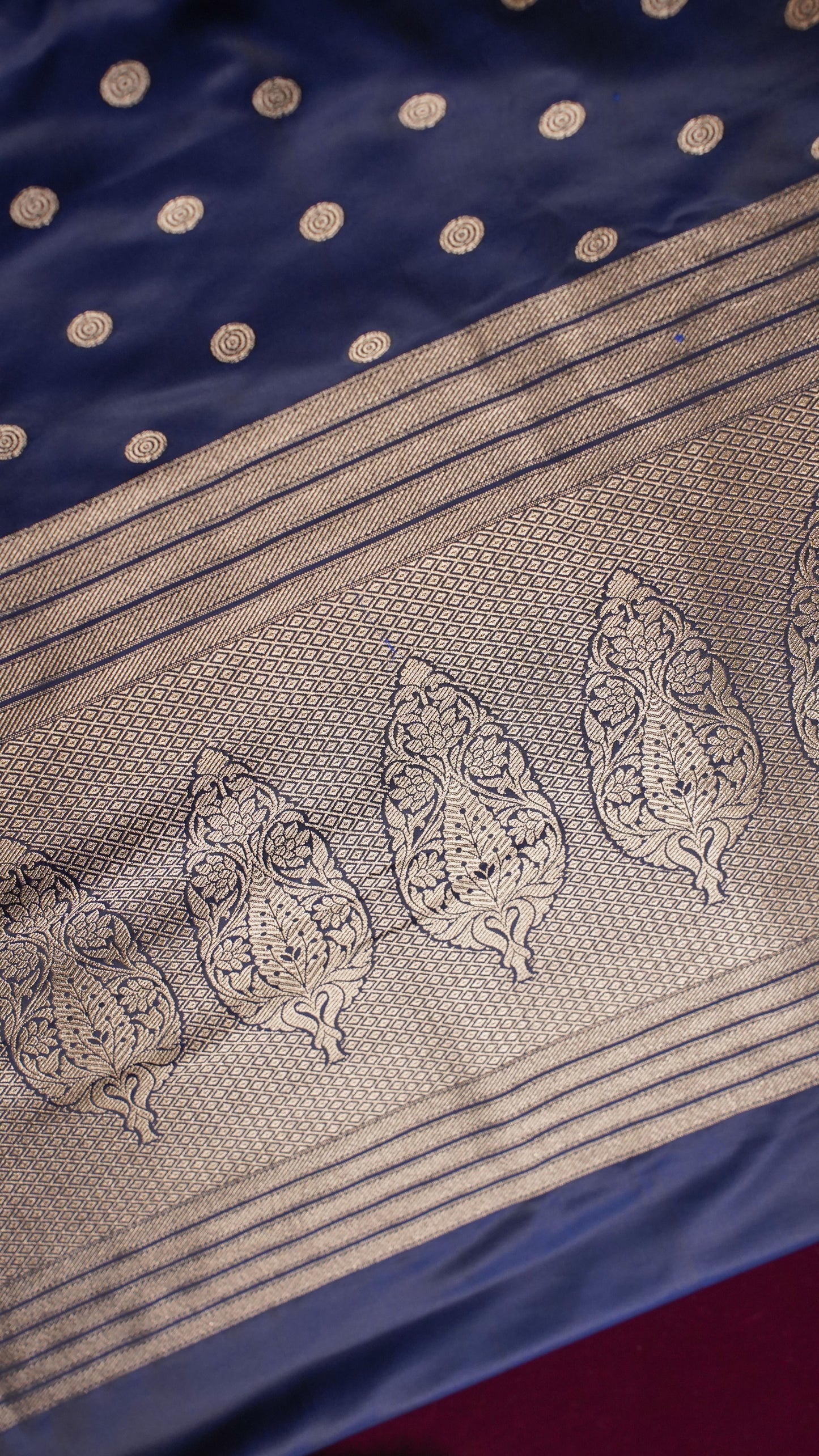 Banarasi Pure Massaru silk saree with Ghat Border