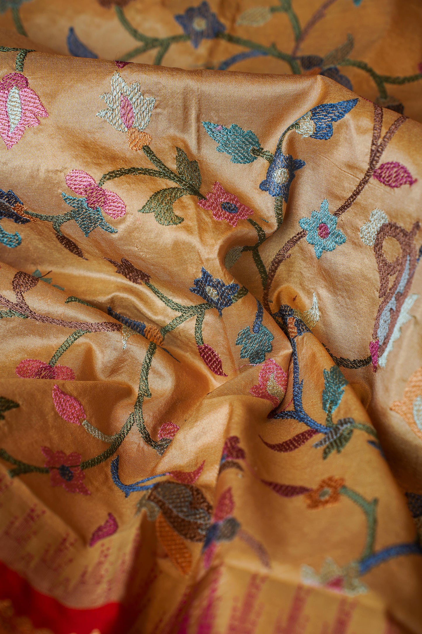 Draupadi Beige Pure Katan Silk Kanjivaram Saree