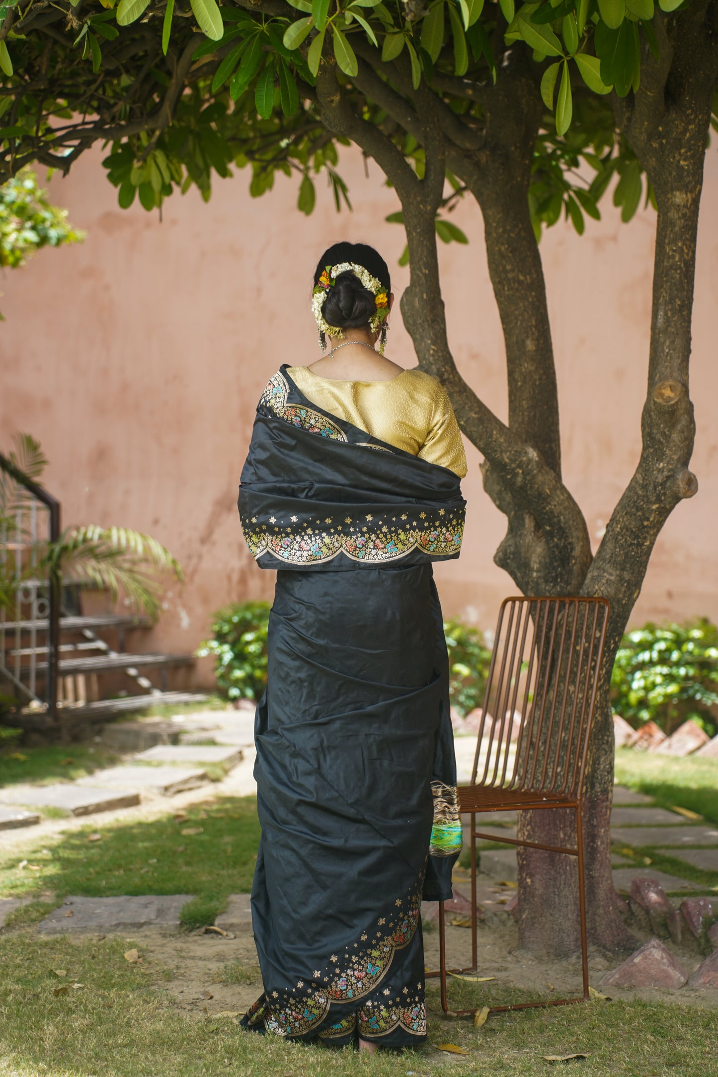 "VIRASAT 012" Black Pure Katan Silk Banarasi Handloom Saree