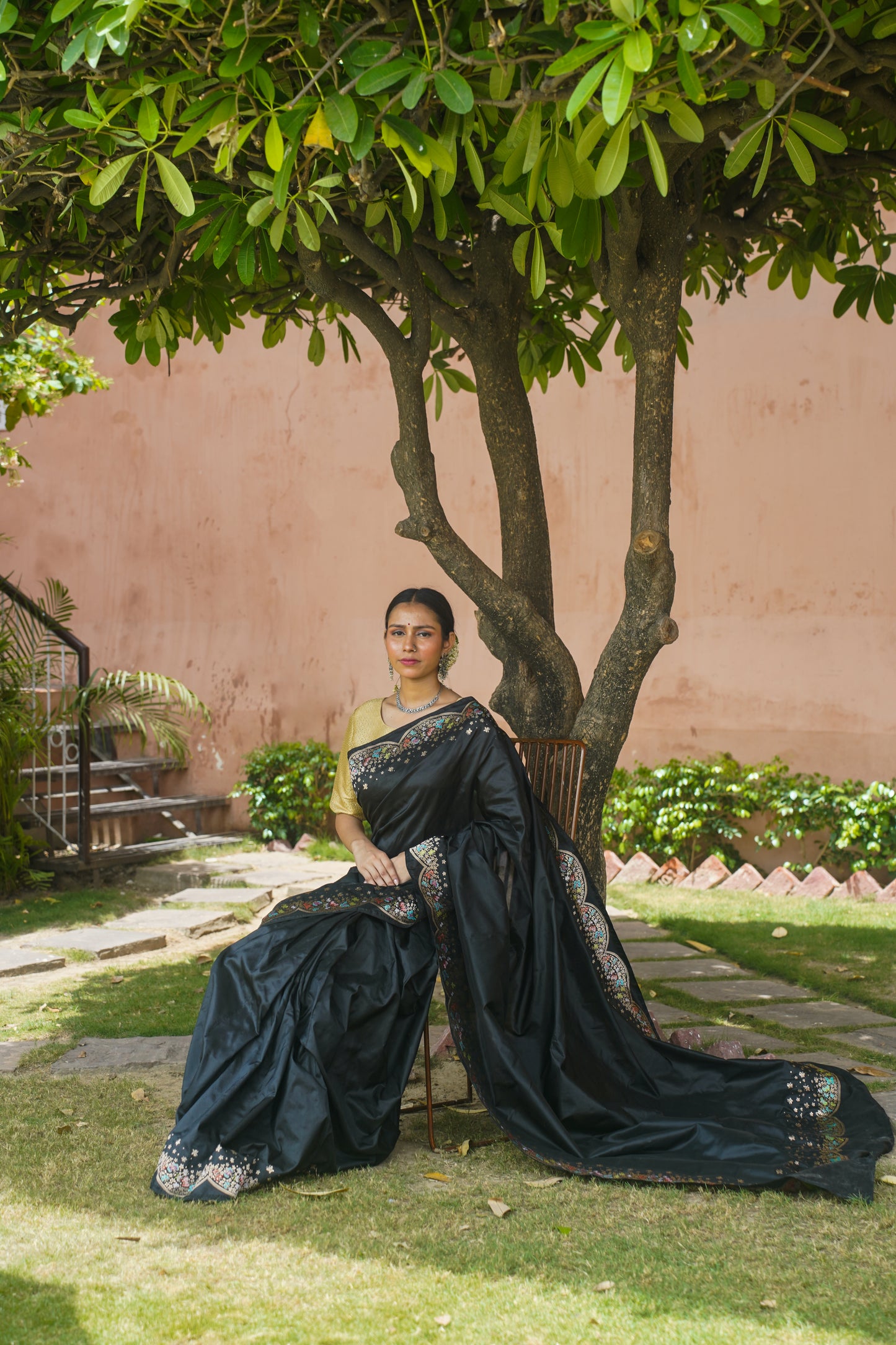 "VIRASAT 012" Black Pure Katan Silk Banarasi Handloom Saree